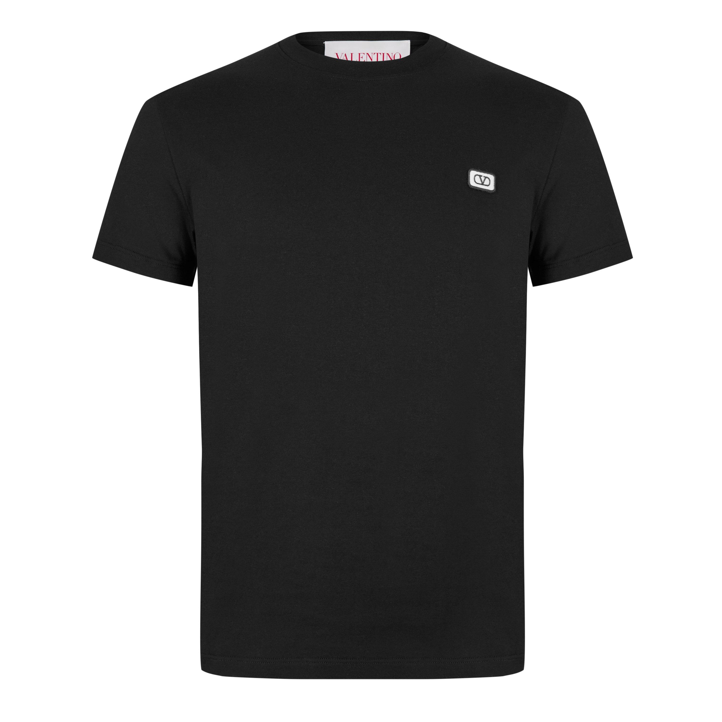 Black - Valentino - Vlogo Patch T-Shirt - 5