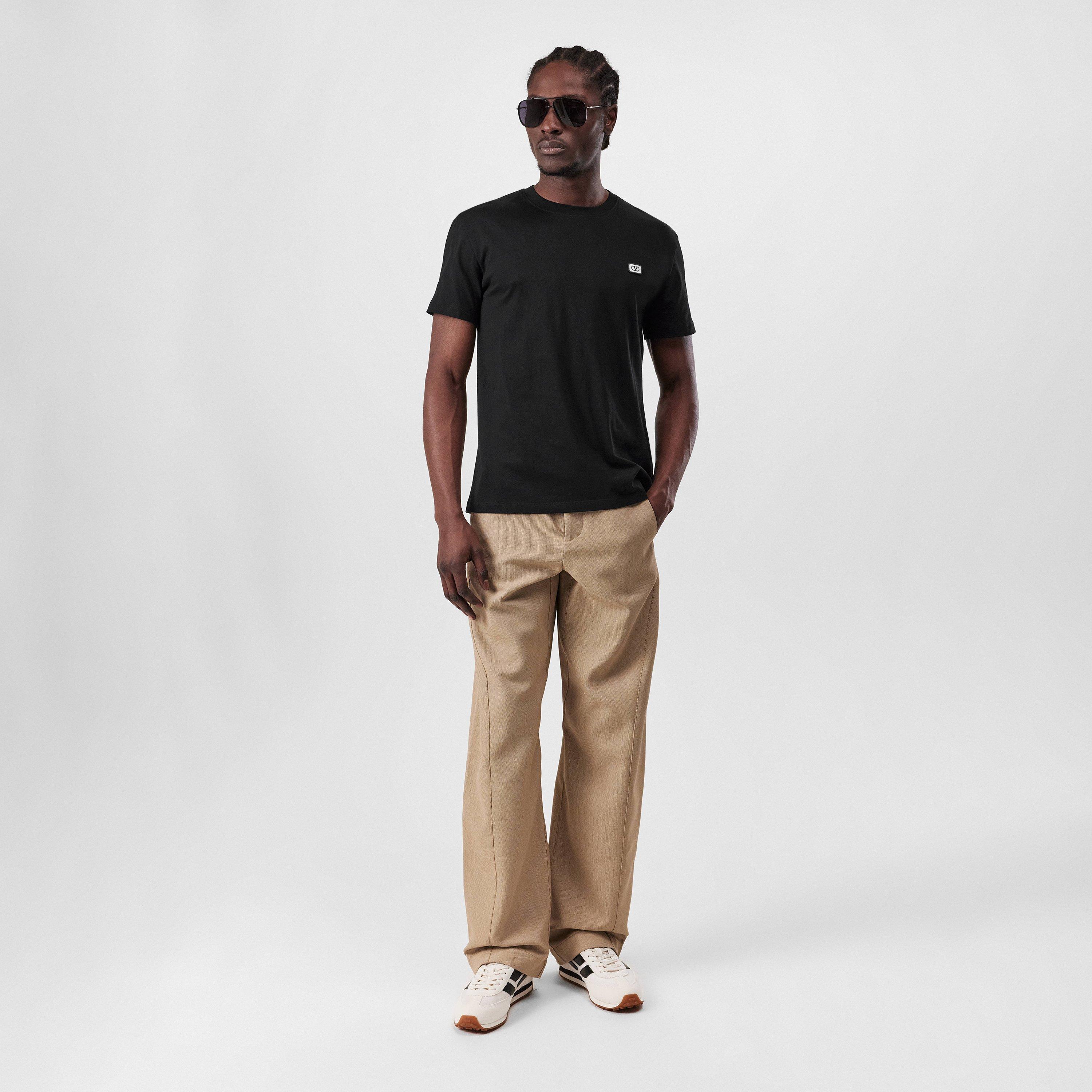 Black - Valentino - Vlogo Patch T-Shirt - 4