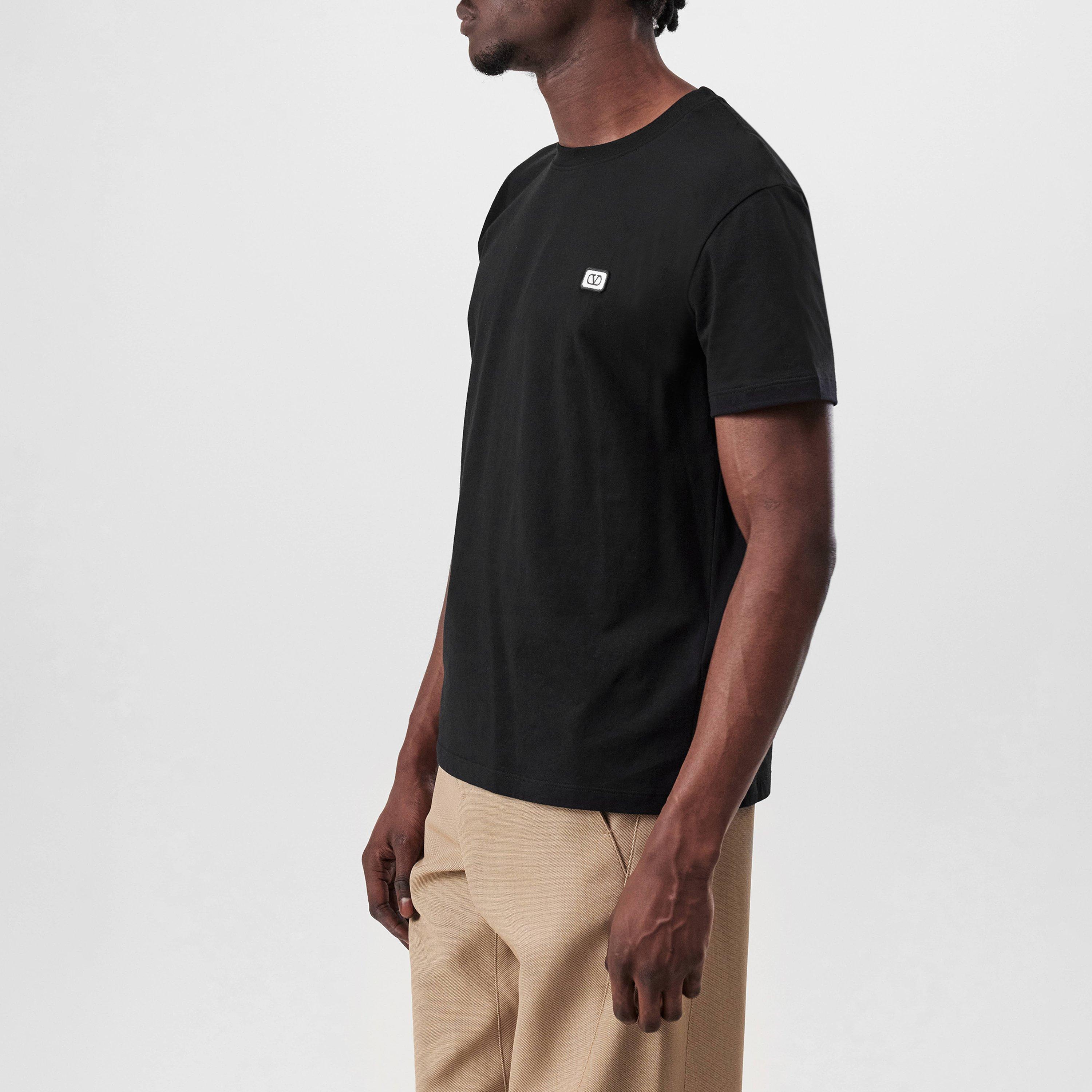 Black - Valentino - Vlogo Patch T-Shirt - 5