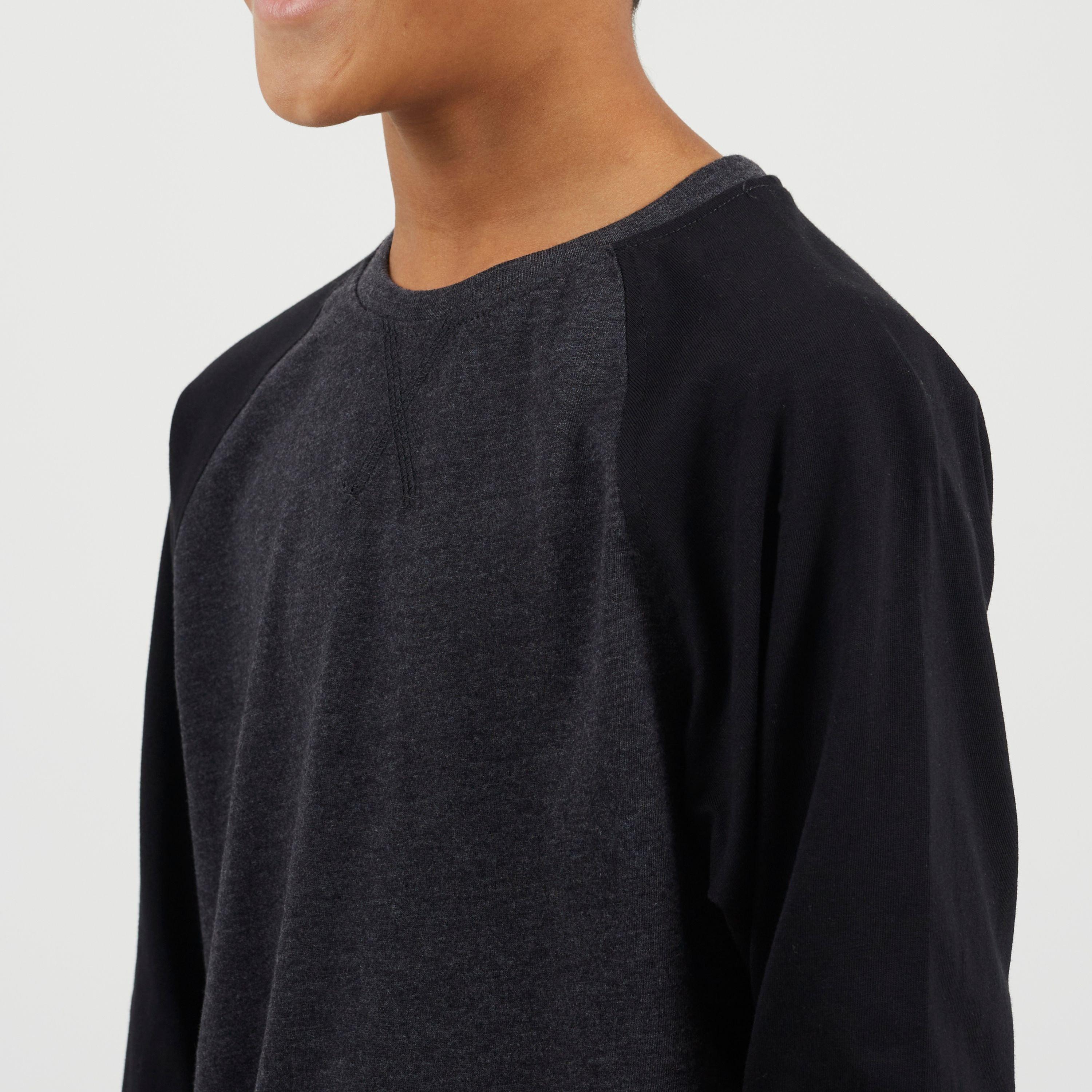 Dk Charcoal - Brave Soul - Boys Long Sleeve Crew Neck Tee with Contrast Raglan Sleeves - 3