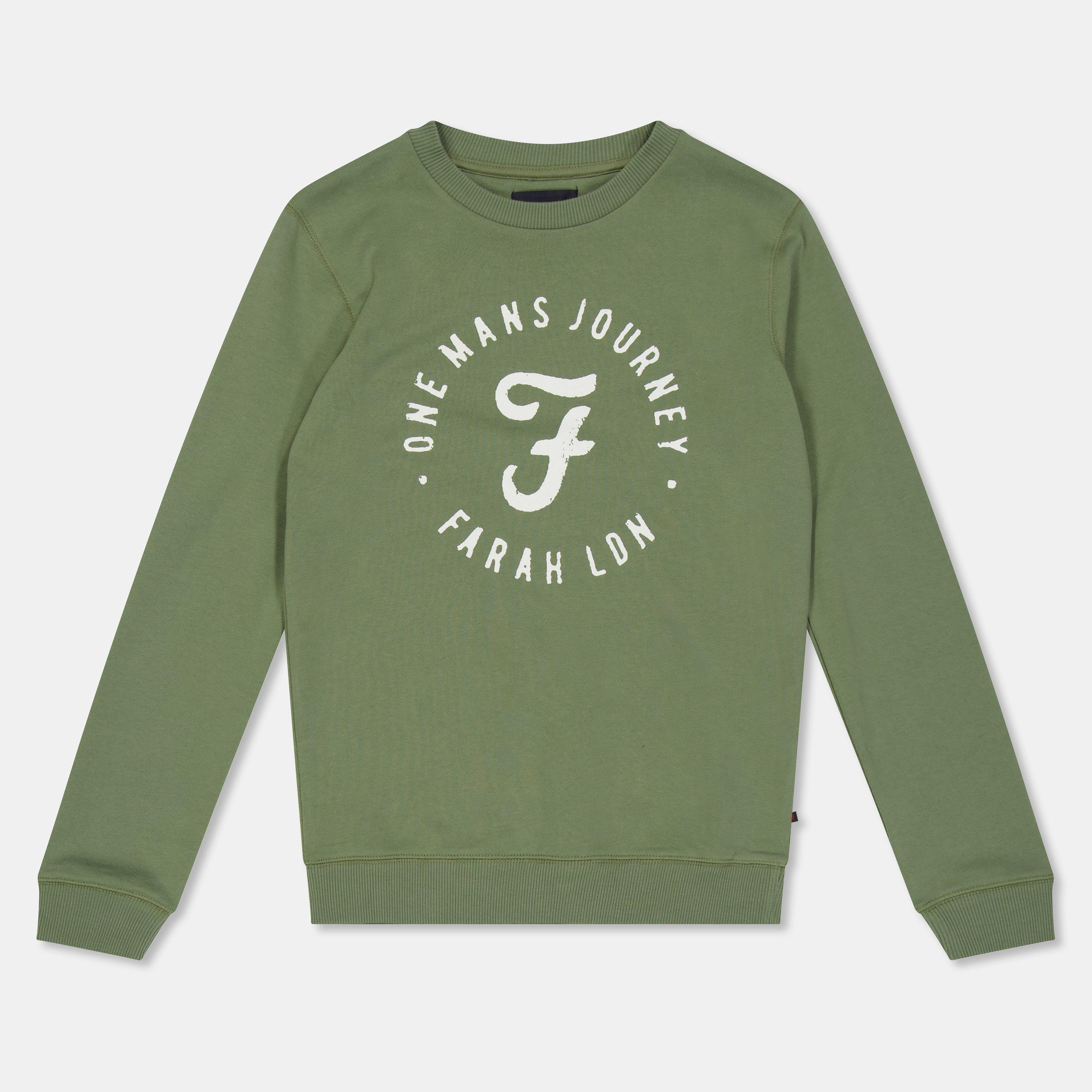 Green - Farah - Unisex Kids F/T Logo Crew Neck Long Sleeve T-Shirt - 1