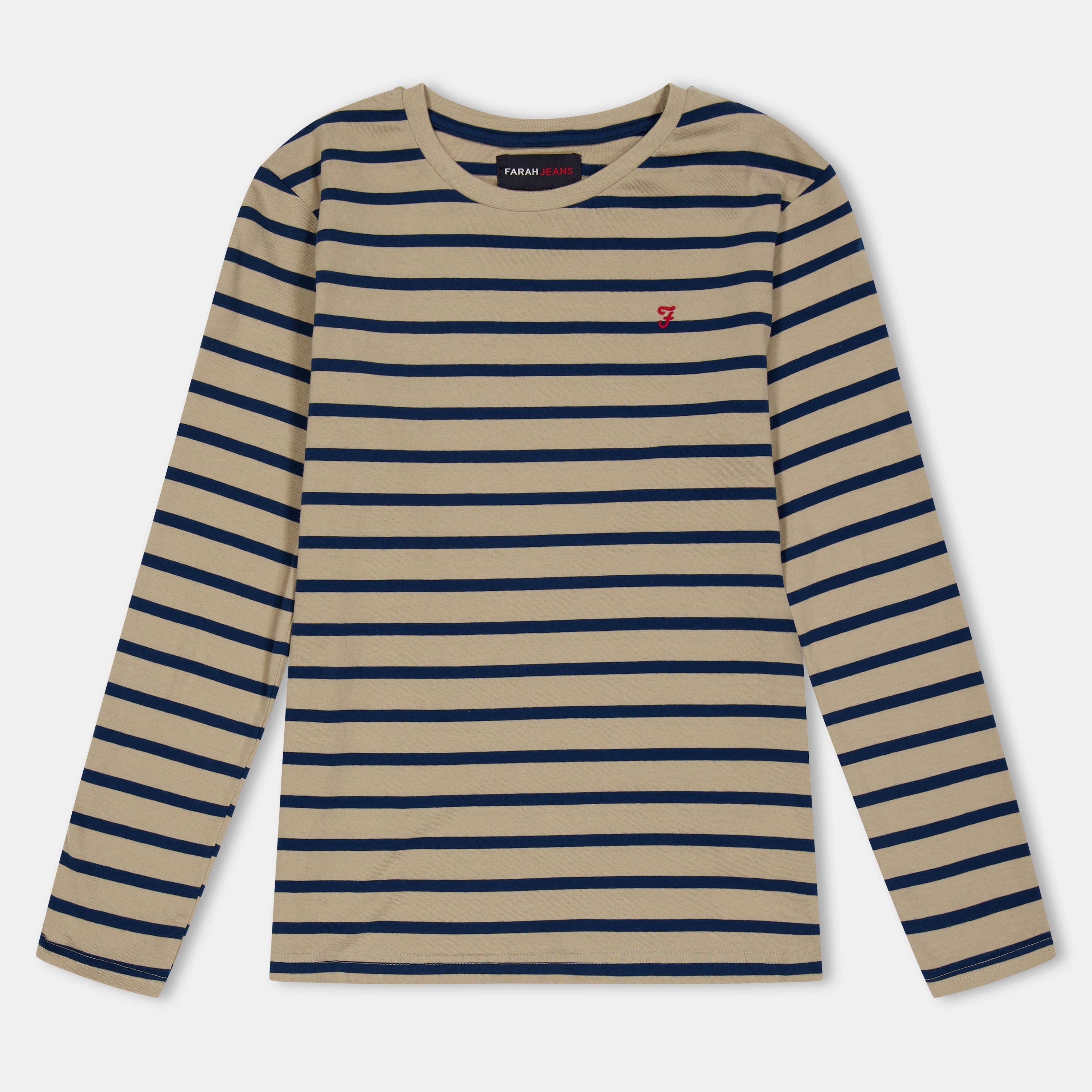 Mocha/Blue - Farah - Unisex Kids' Alport T Long Sleeve T-Shirt - 1