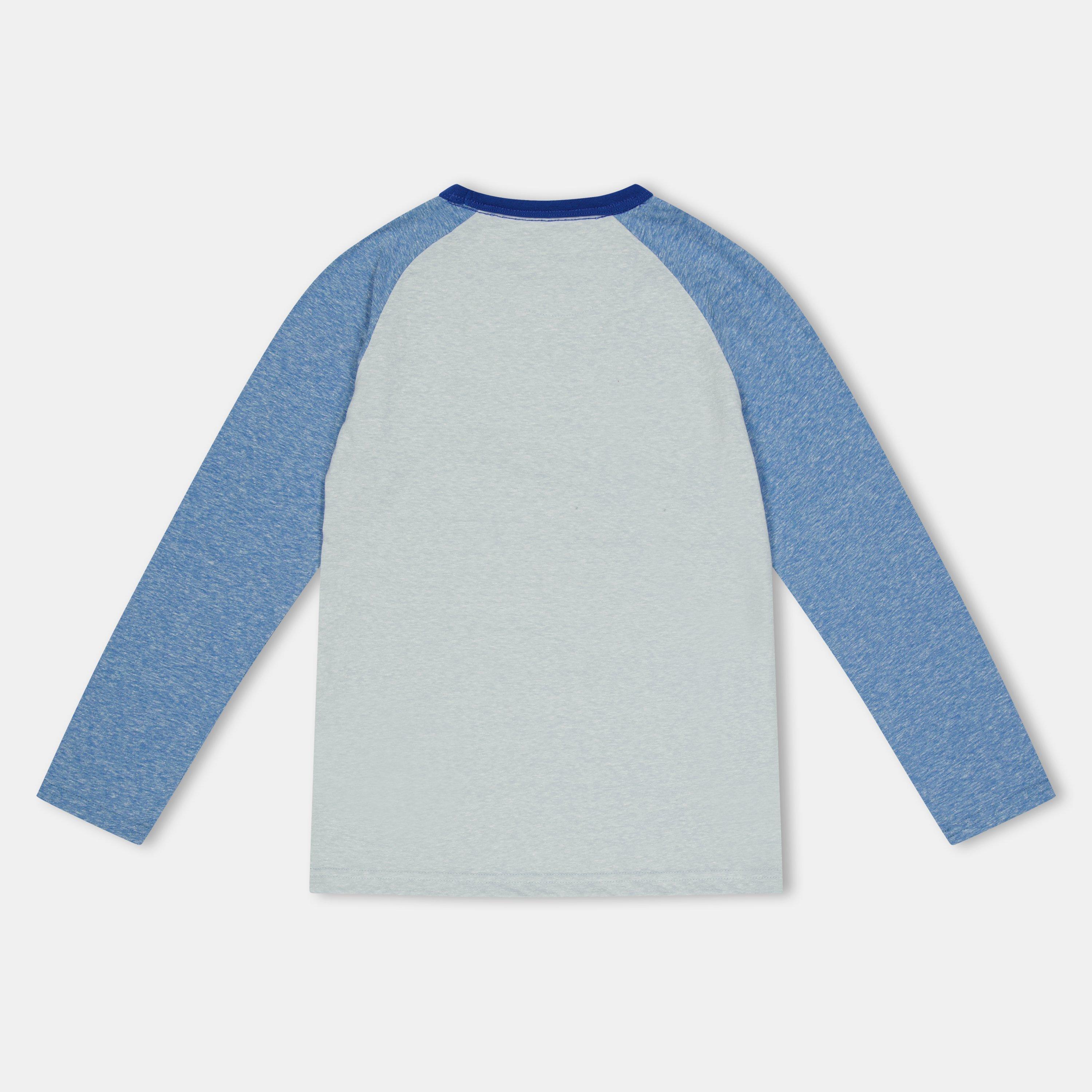 Blue - Farah - Unisex Kids' Injection Slub Ringer Long Sleeve T-Shirt - 2