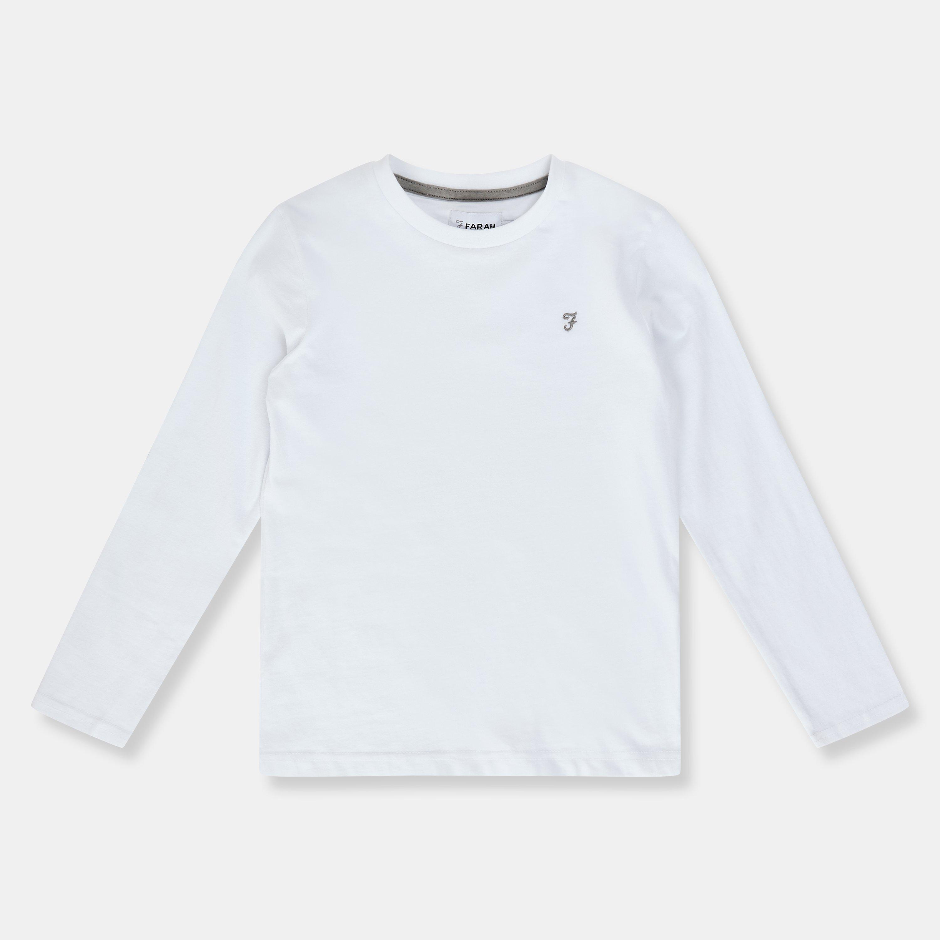 Farah  Kids ' Denny Long Sleeve T-Shirt - White - 14-15