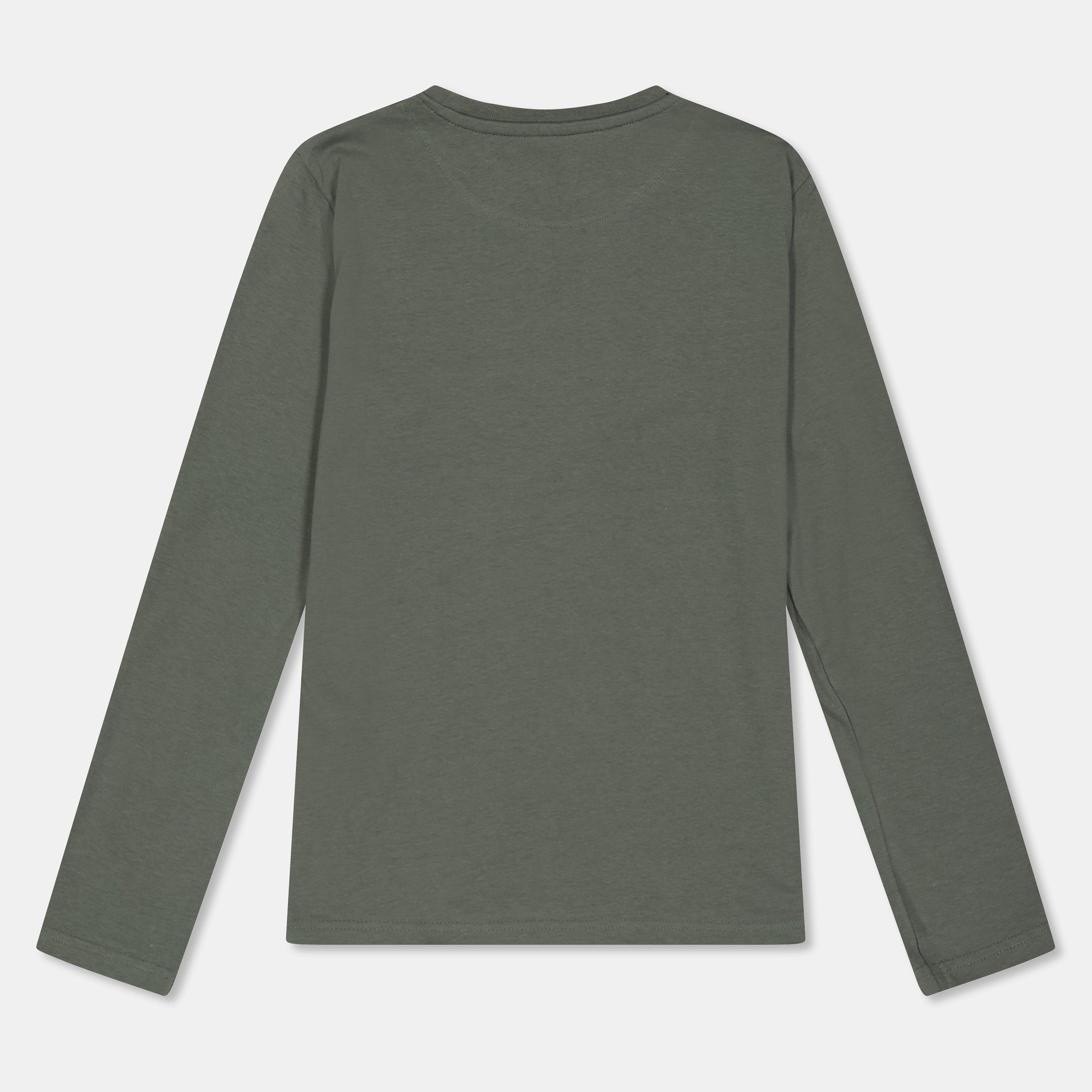 Tweed Green - Farah - Unisex Kids' Stackd Print Long Sleeve T-Shirt - 2