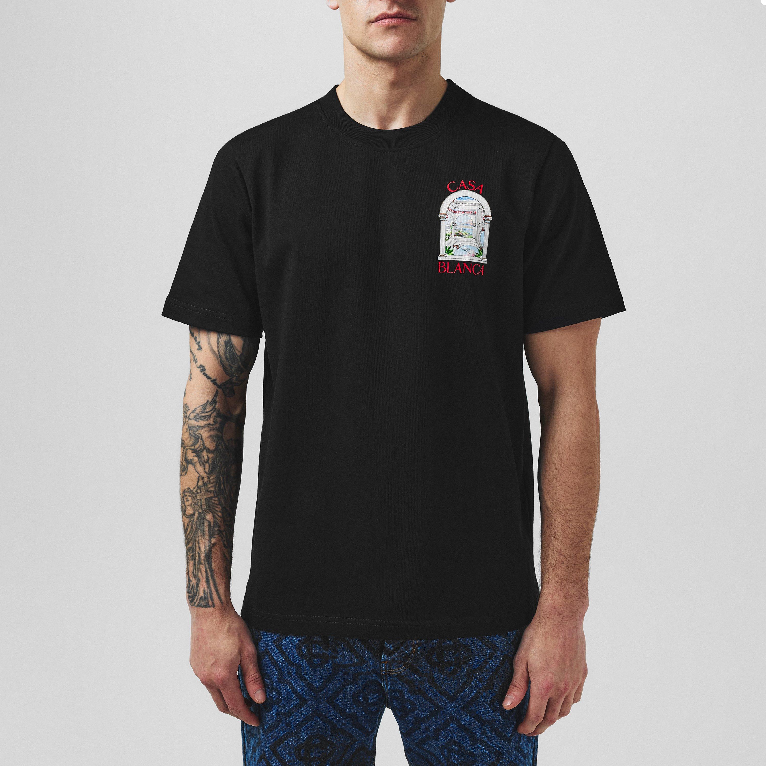 【CASABLANCA】Le PassageプリントコットンTシャツ Le Passage T-Shirt | Casablanca Paris