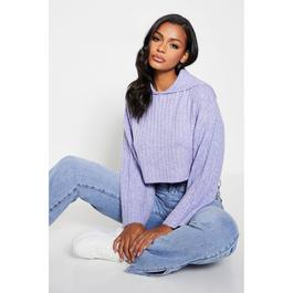 I Saw It First Recycled Blend Collared Oversized Cosy Knit Crop Jumper Co-Ord