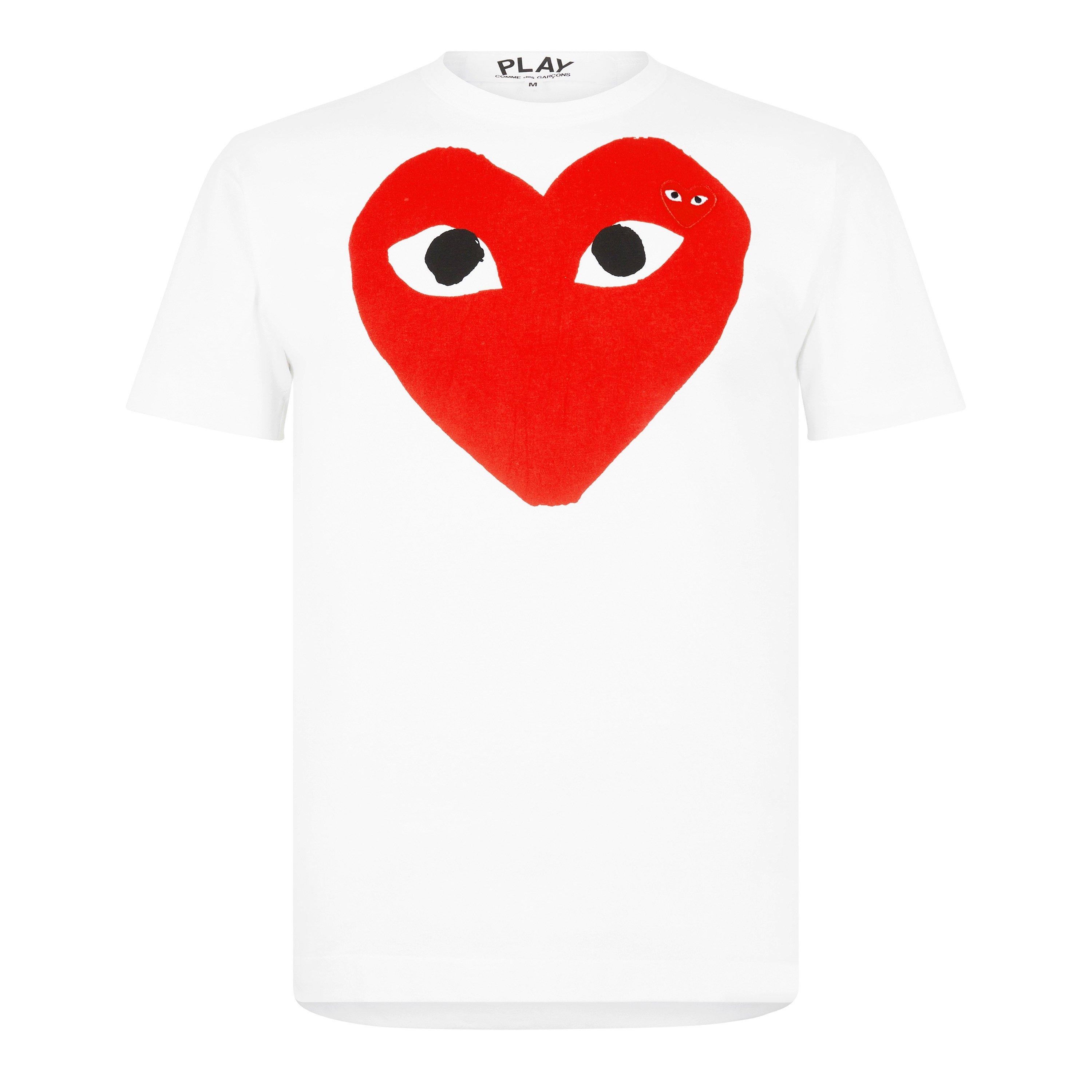 Comme des Garcons PLAY Heart Logo Cotton T Shirt Regular Fit T Shirts USC