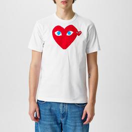 Comme des Garcons PLAY Double Heart Logo T Shirt