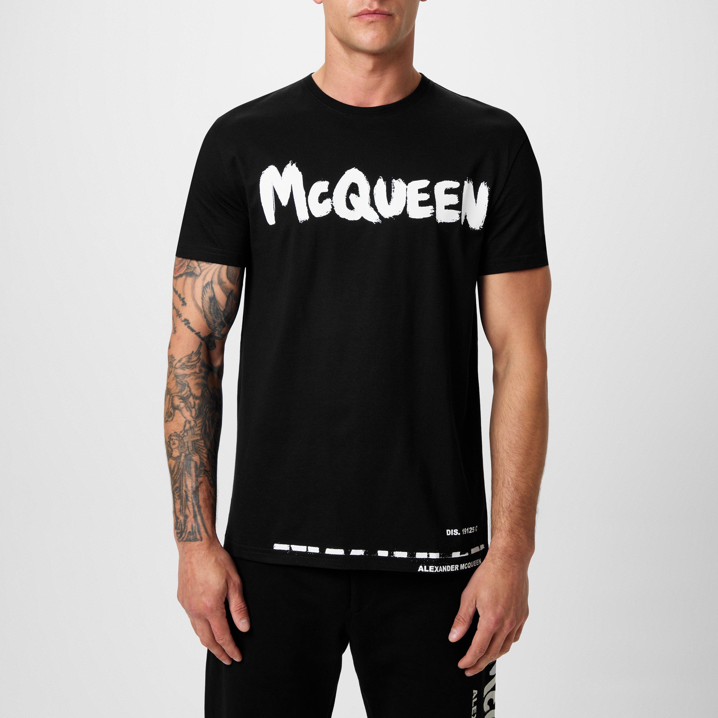 Alexander McQueen Graffiti T Shirt Regular Fit T-Shirts