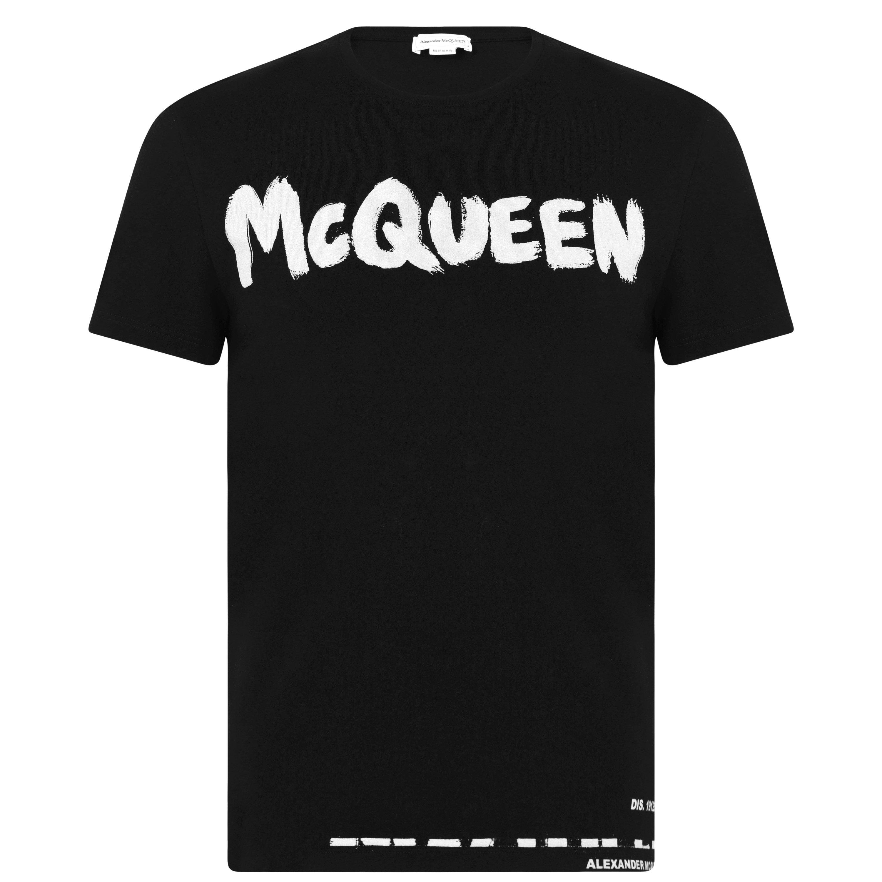 Black/Mix 0901 - Alexander McQueen - Graffiti T Shirt - 5