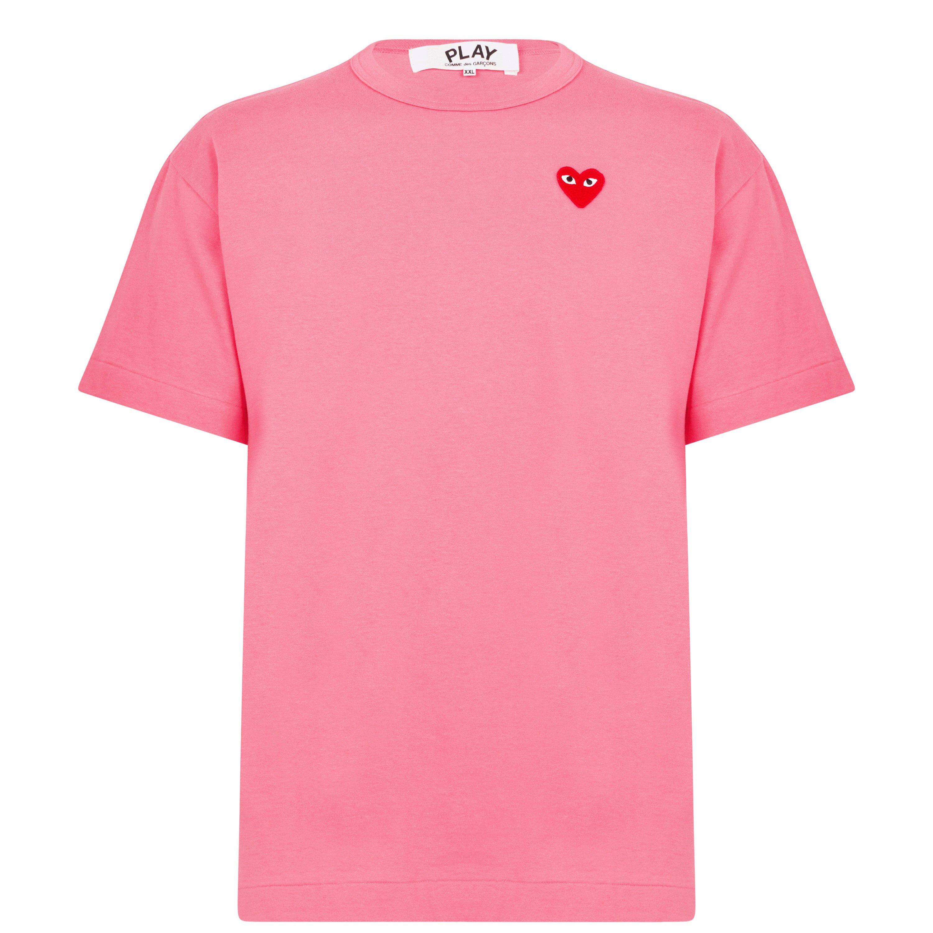 トップス COMMEdesGARCONS COMMEdesGARCONS T-shirt Comme des Garcons PLAY | Heart Embroidered Crewneck T-Shirt