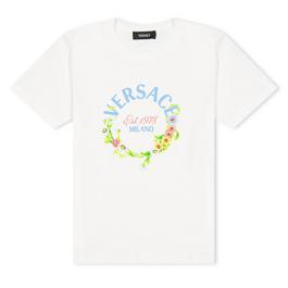 Versace Flwr Lgo Tee Jn52