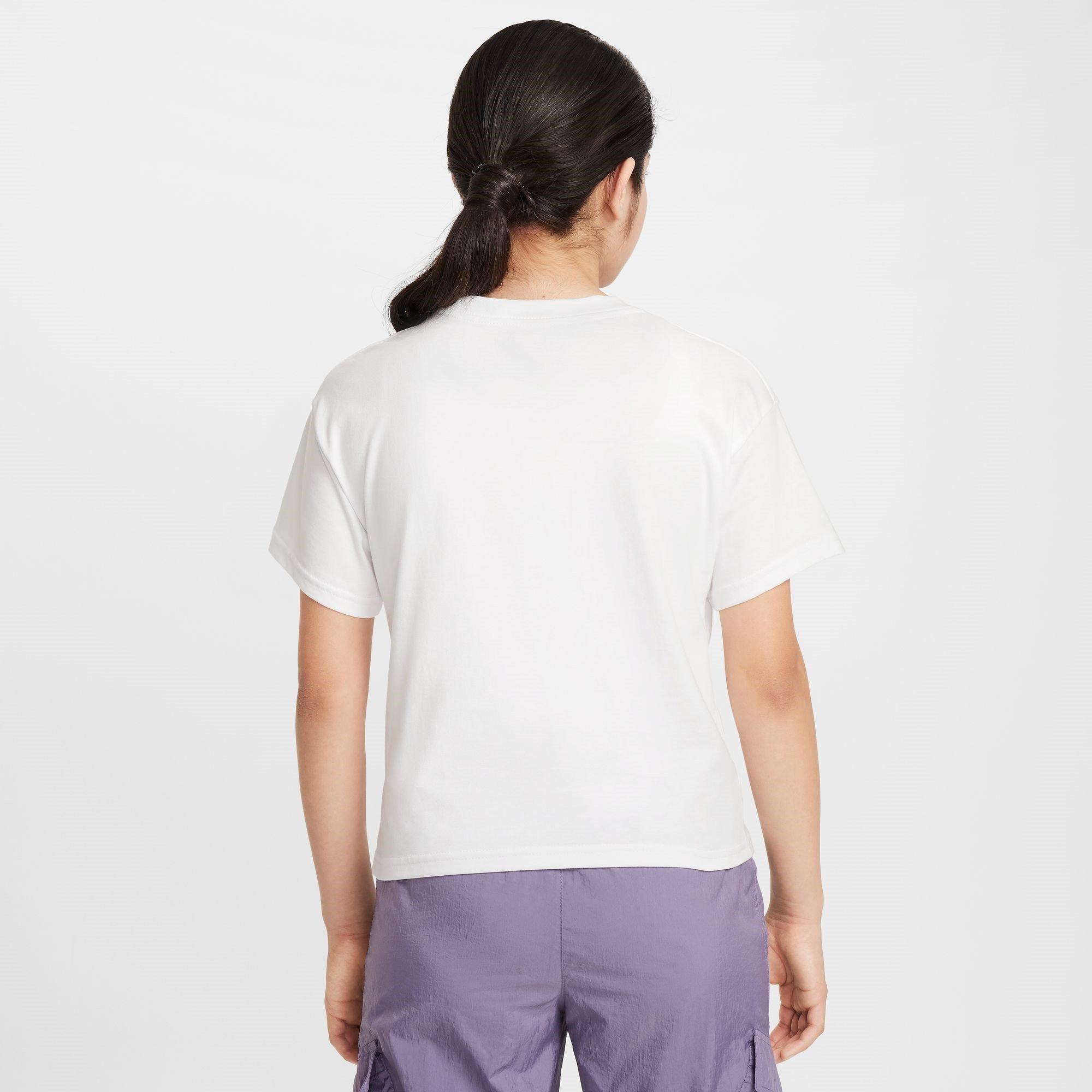 Hvid/Sort - Nike - Sportswear Big Kids' (Girls') T-Shirt - 2