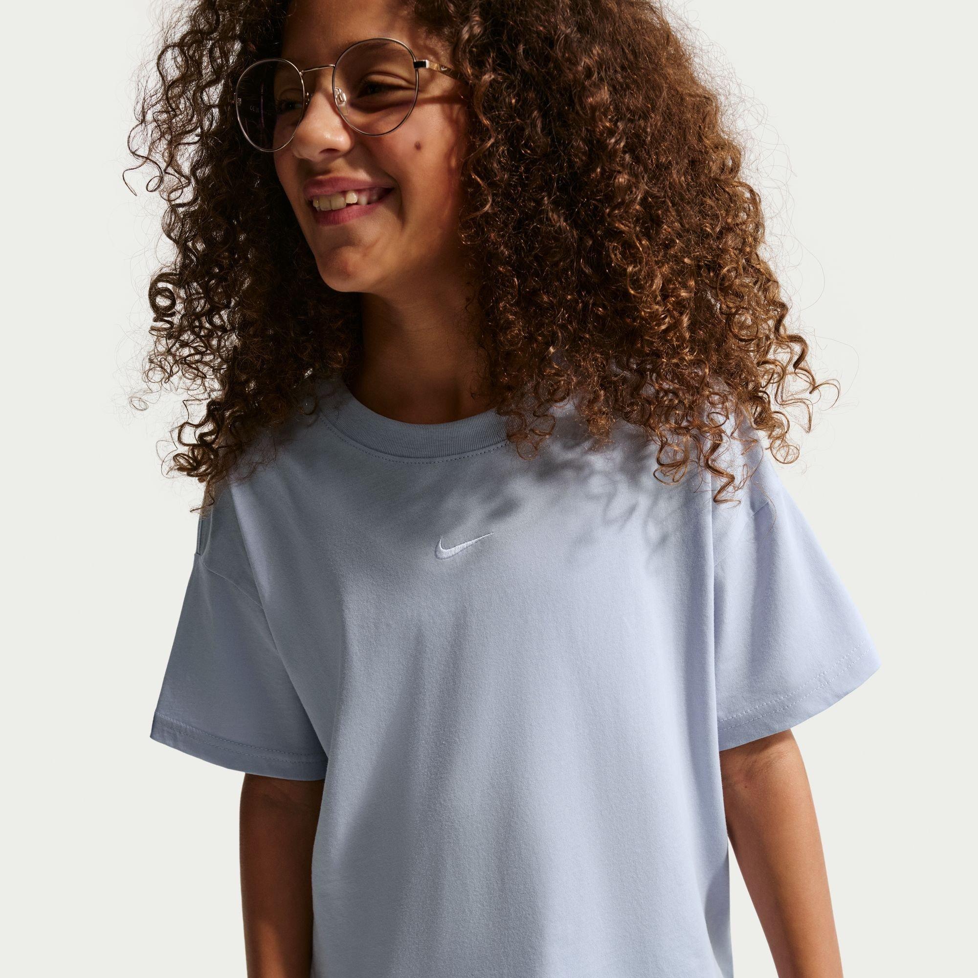 Nike Girls Sportswear Big Kids' (S') T-Shirt - Ghost - 11-12 (L)