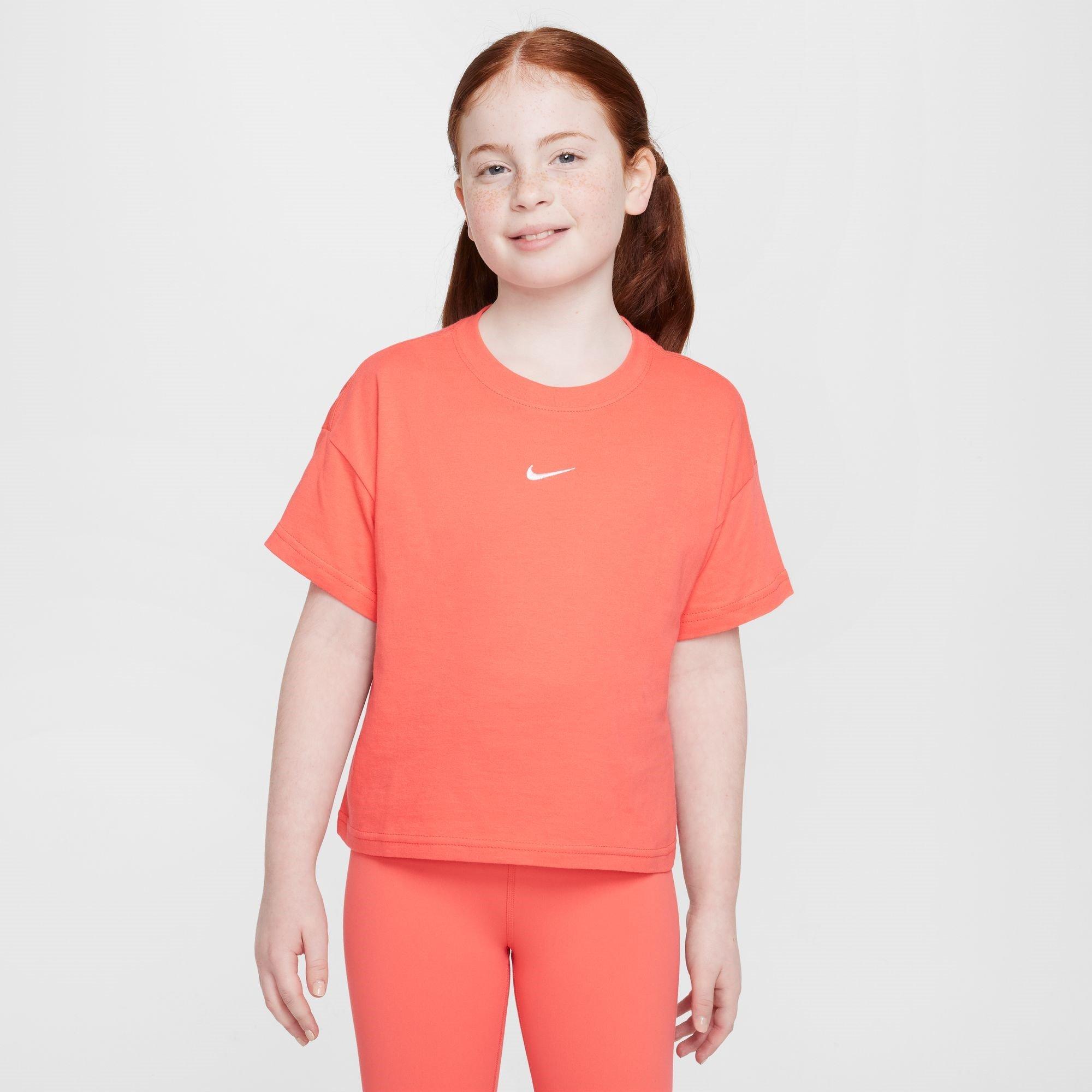 Nike Girls Sportswear Big Kids' (S') T-Shirt - Magic Ember - 11-12 (L)