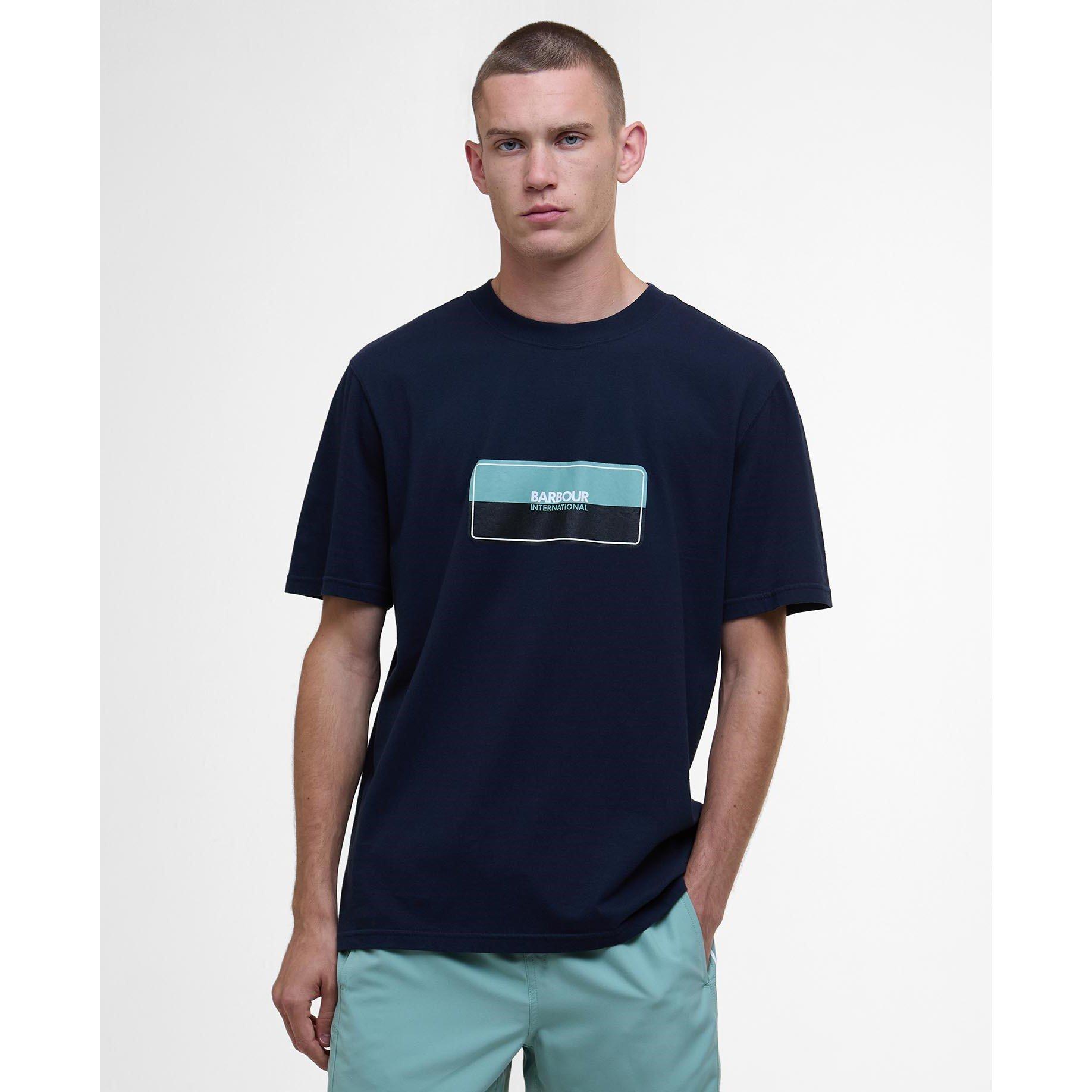 Saph Navy NY73 - Barbour International - Lozenge T-Shirt - 1