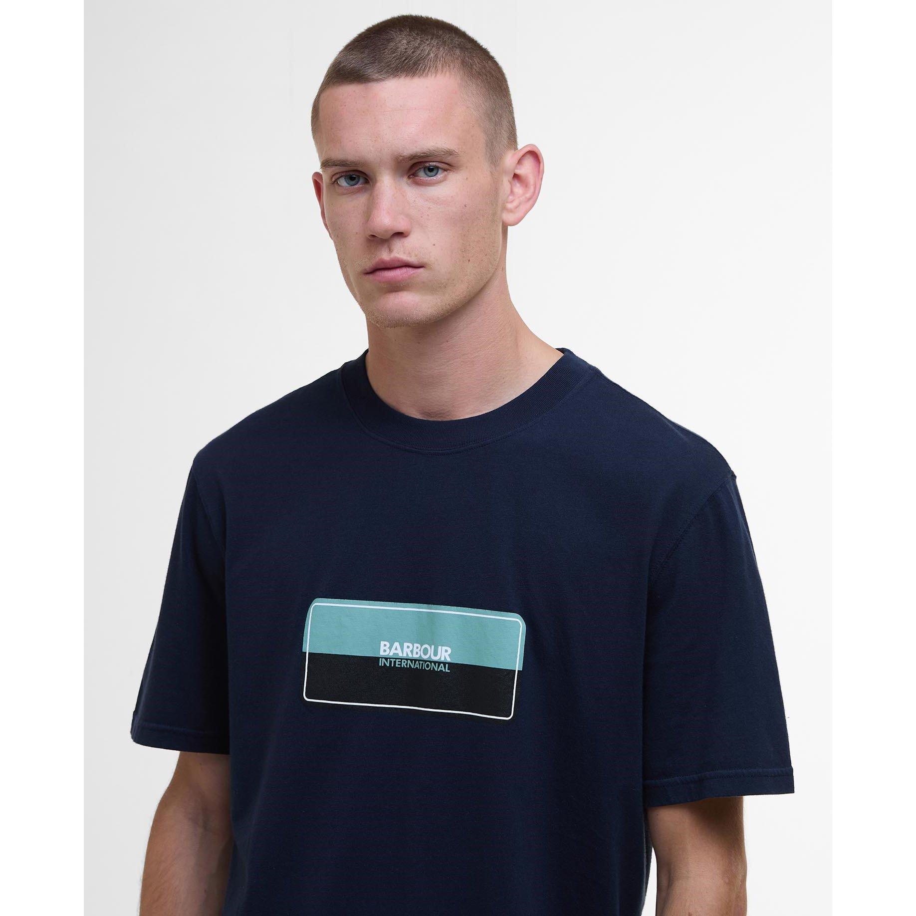 Saph Navy NY73 - Barbour International - Lozenge T-Shirt - 4