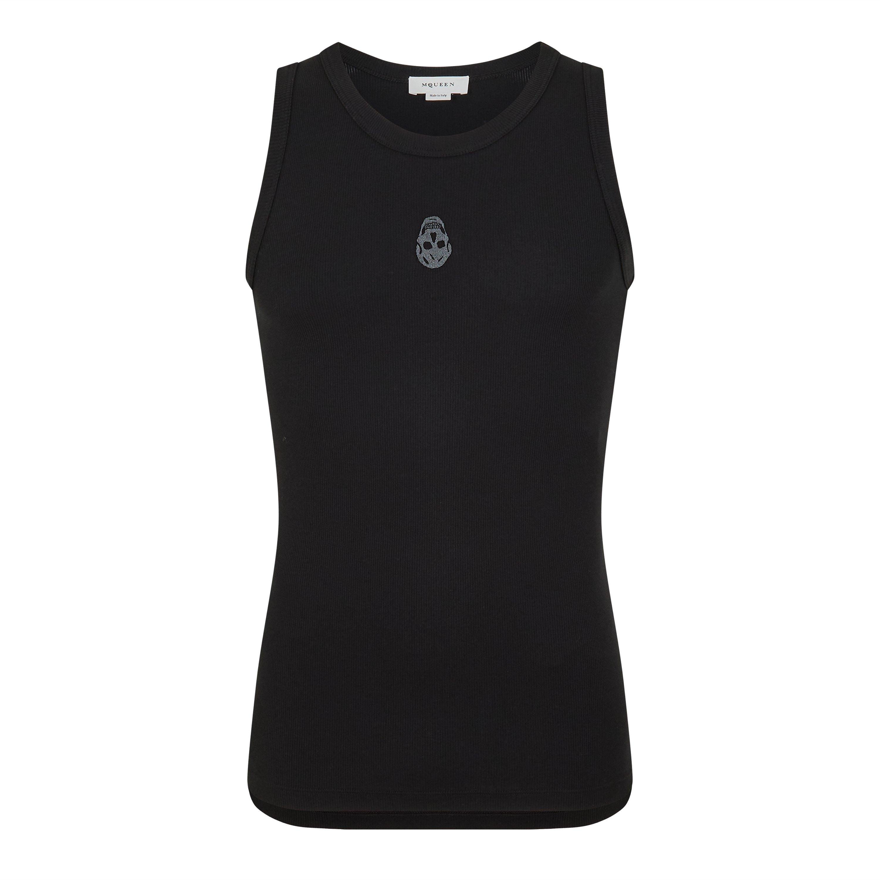 Black - Alexander McQueen - Men's Logo Fitted Tank Vest - 1