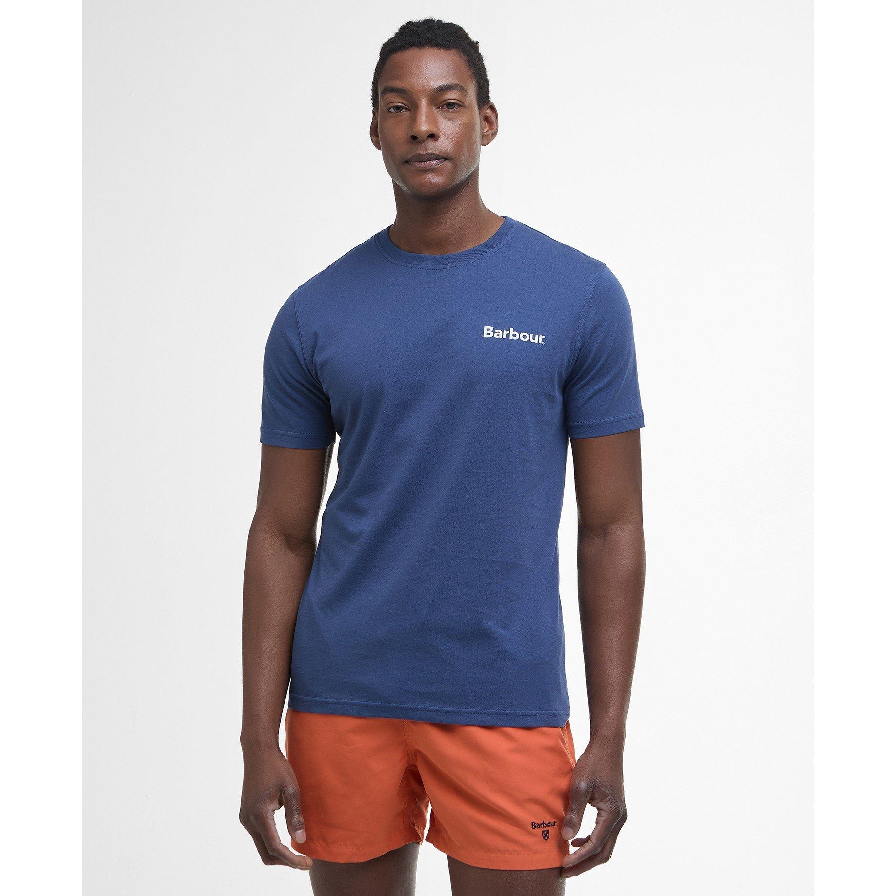 Tシャツ・カットソー BARBOUR Men T-shirt Blue MTS0670 BU74 Barbour MTS0670 Man Blue T-shirts and Polos - Zuklat