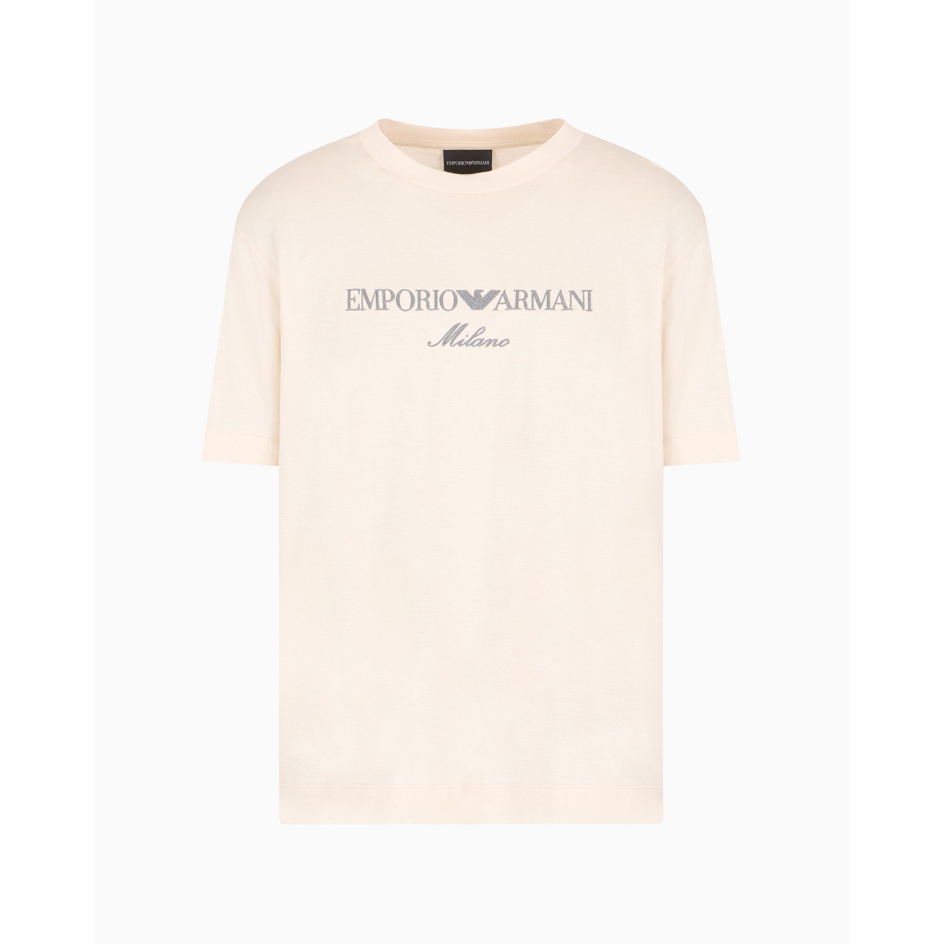 Ecru Dis 1 Emb - Emporio Armani - Men's Regular Fit T-Shirt - 5