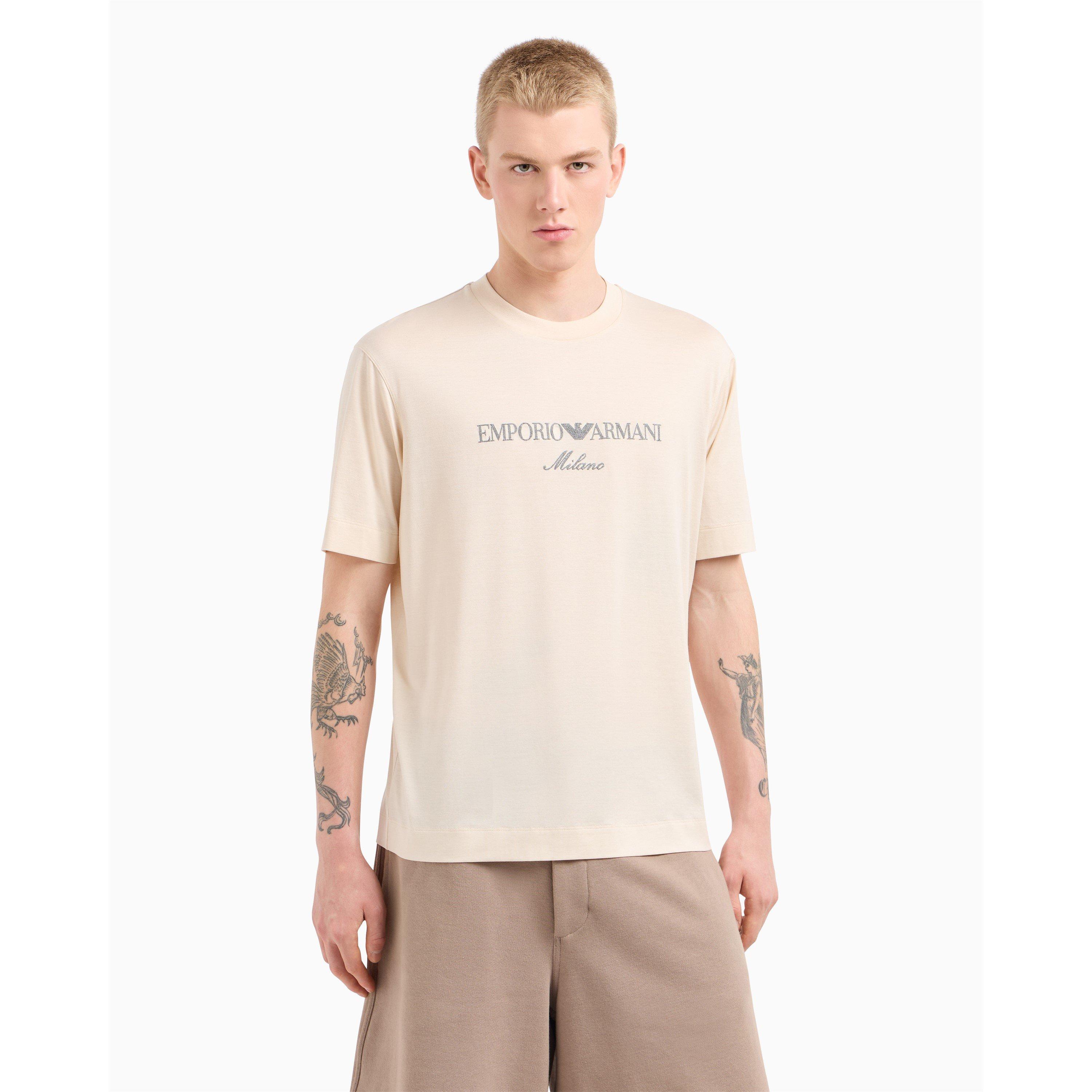 Ecru Dis 1 Emb - Emporio Armani - Men's Regular Fit T-Shirt - 2