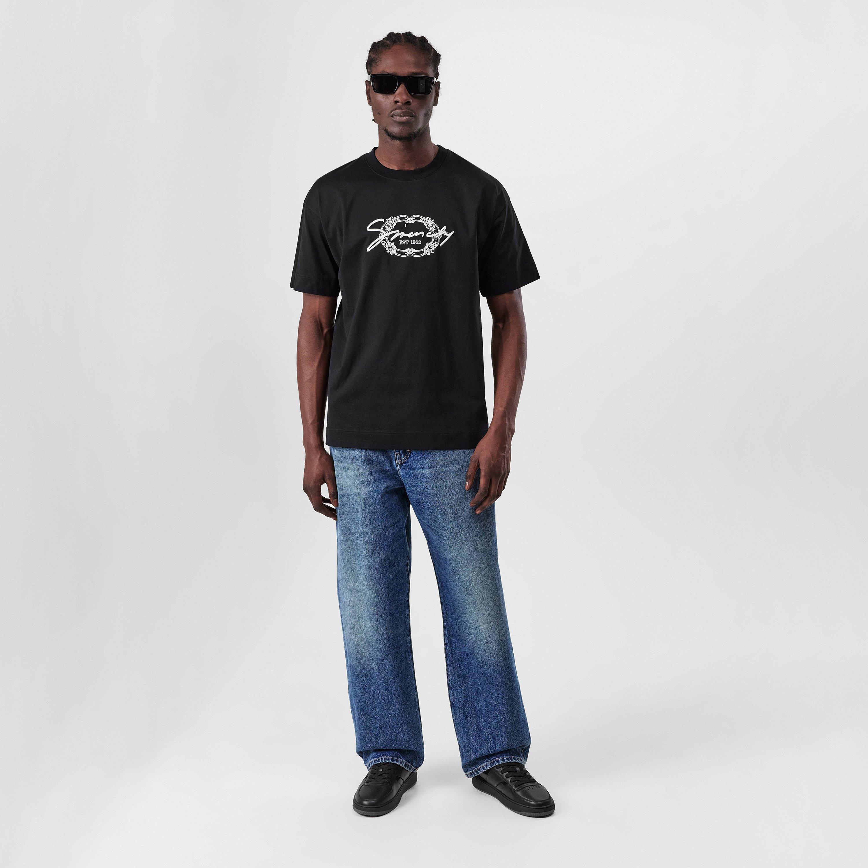Black - GIVENCHY - Men's Medallion Logo Regular Fit T-Shirt - 4