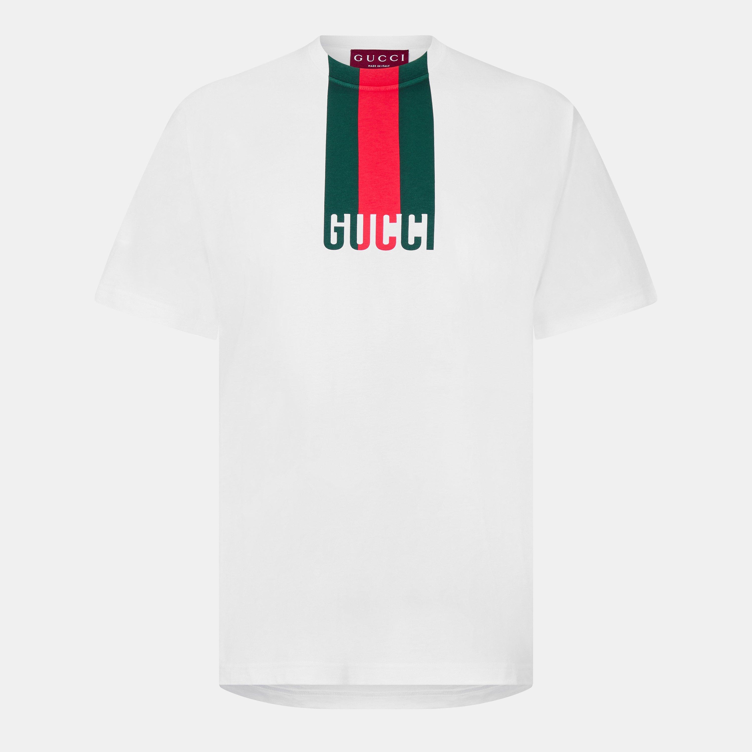 Tシャツ・カットソー Gucci Web T-Shirt Jersey T-shirt with Web in white | GUCCI® US