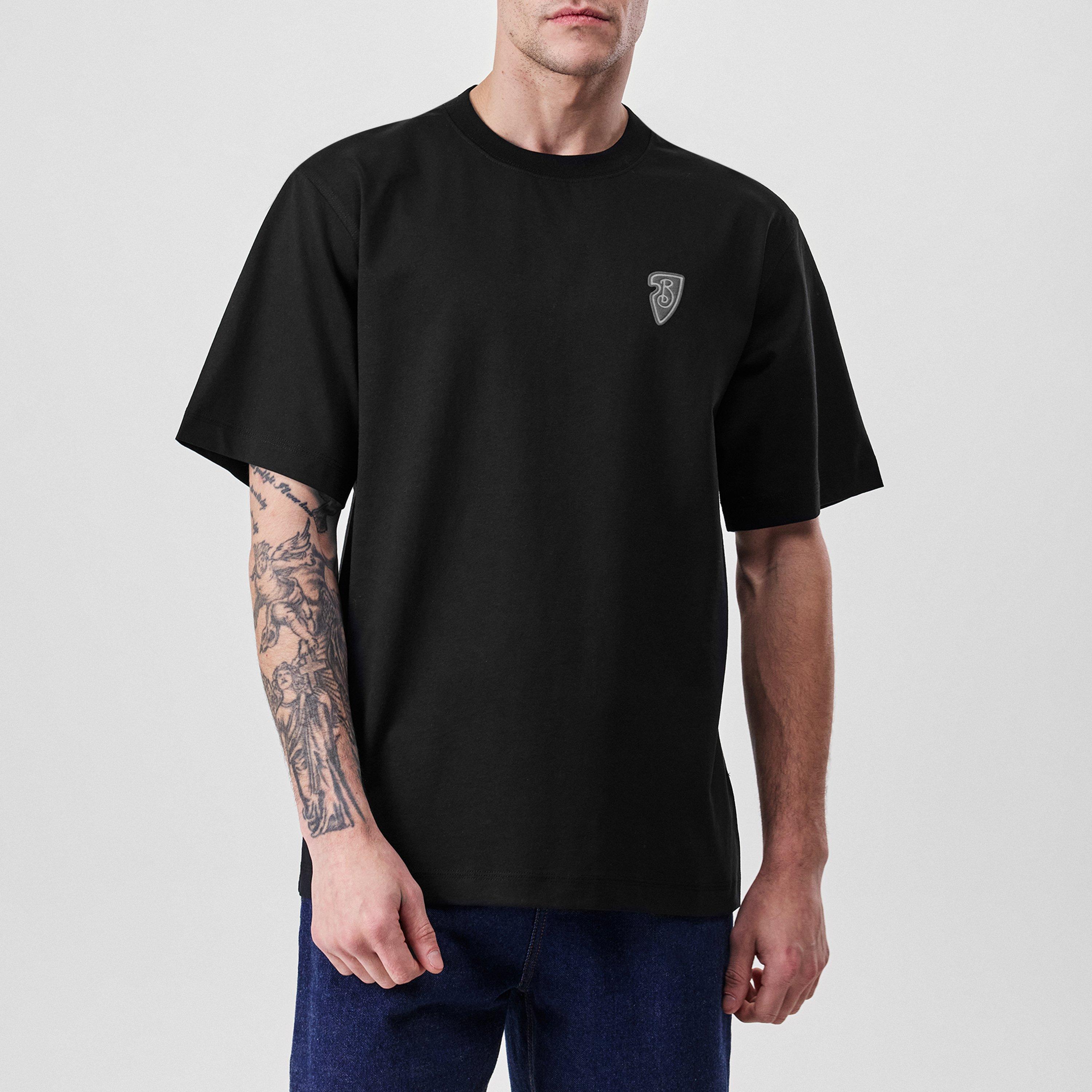 【送料&関税込】Burberry Black Knight Logo T-shirt Knight Stamp Cotton T-shirt in Black - Women | Burberry