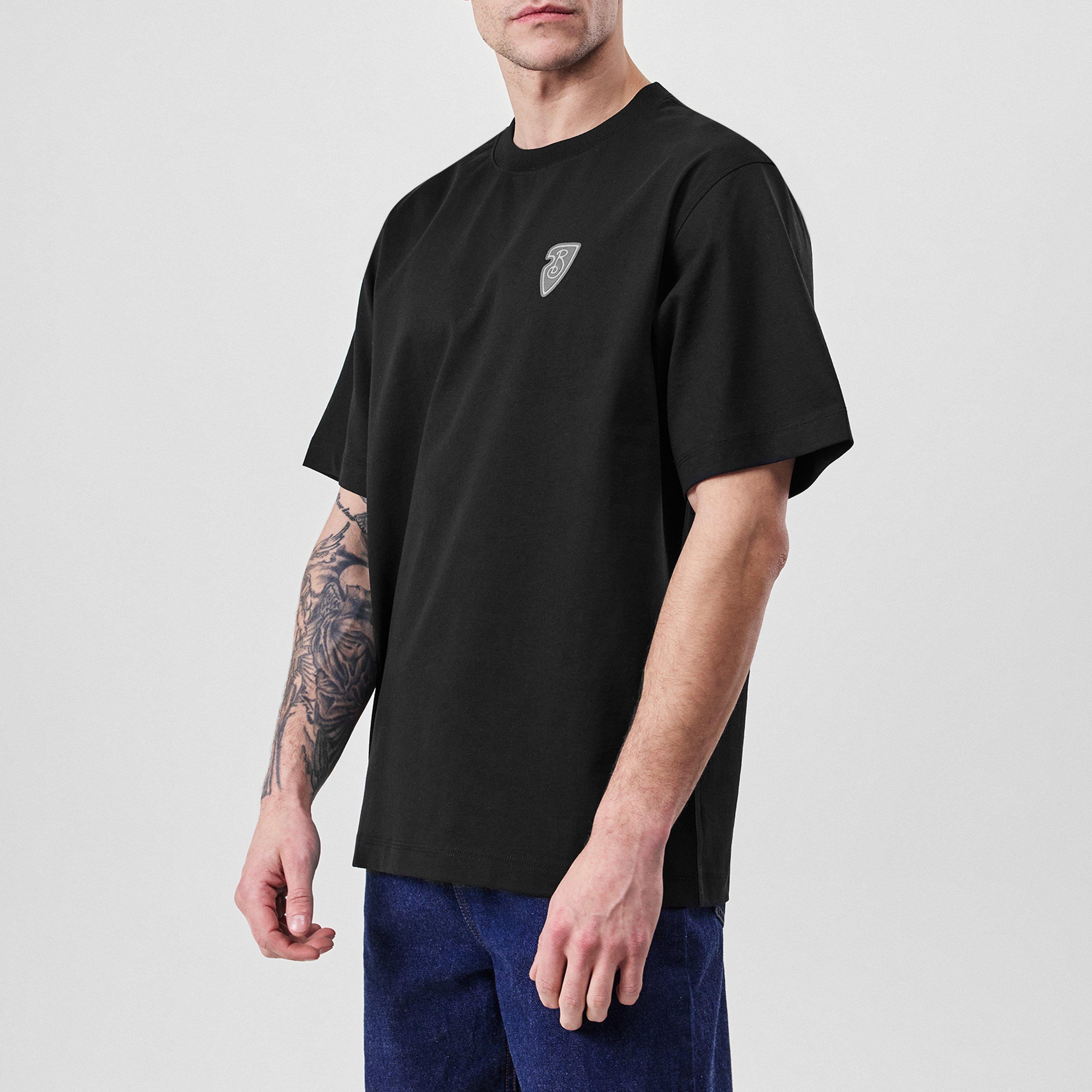 Black - Burberry - Shield Printed Logo T-Shirt - 2