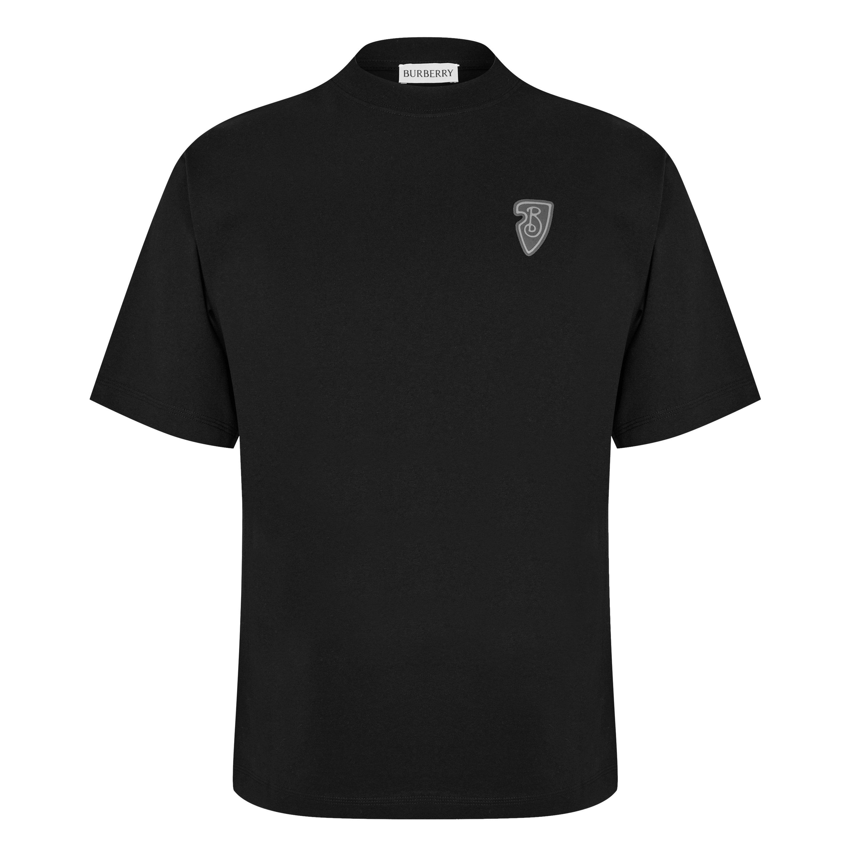 Black - Burberry - Shield Printed Logo T-Shirt - 5