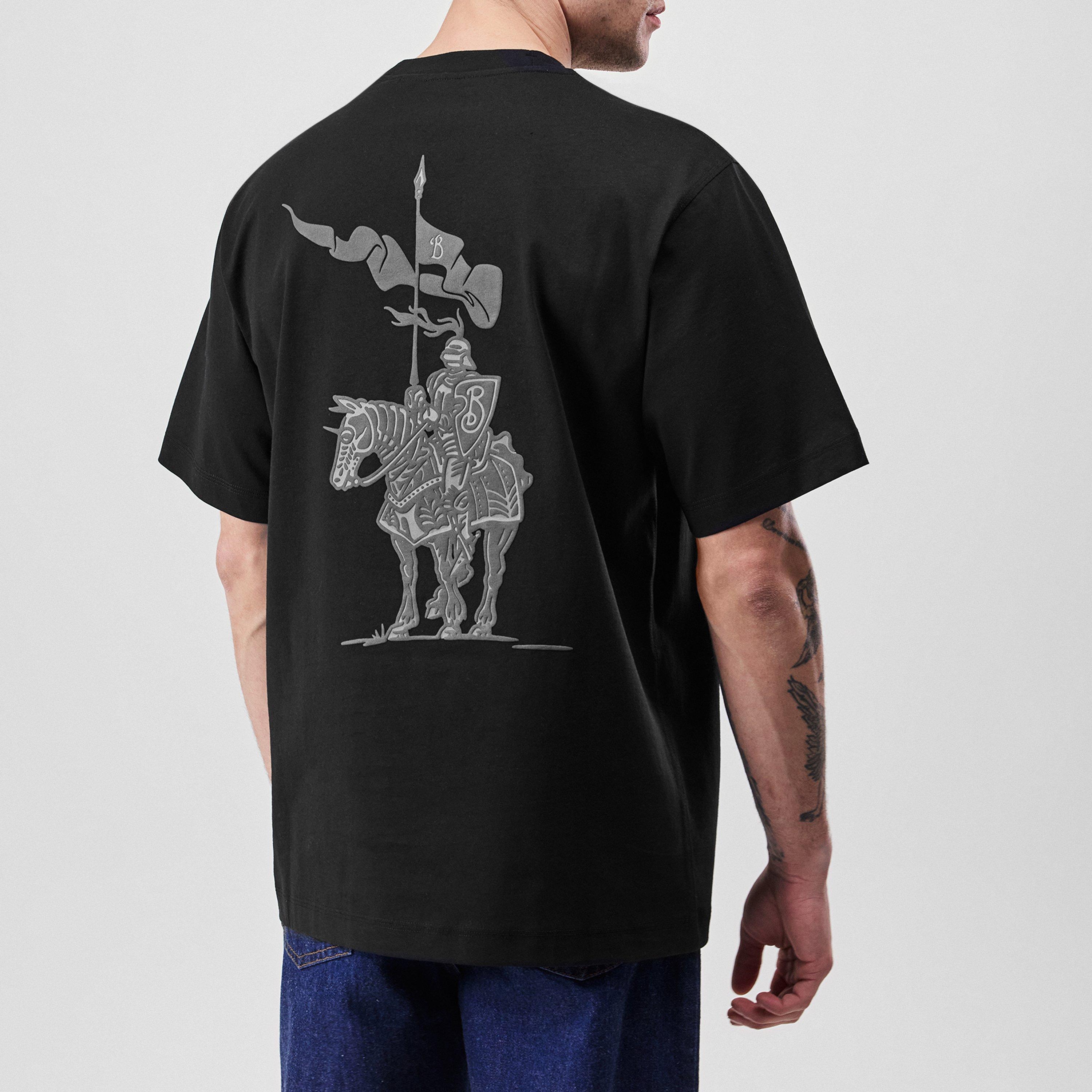 Black - Burberry - Shield Printed Logo T-Shirt - 3