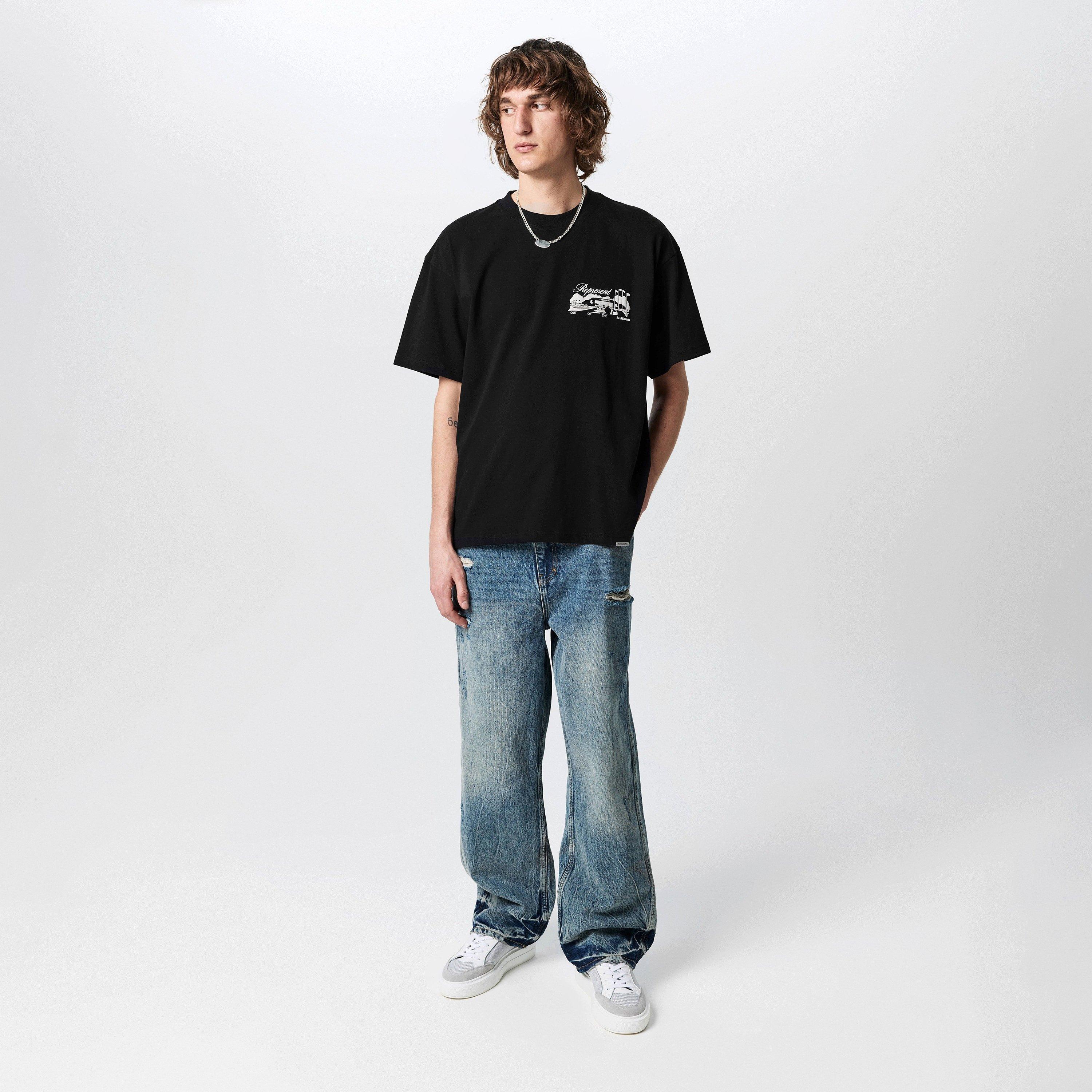 Jet Black - Represent - Men's Raceway Vintage Motorsport T-Shirt - 5