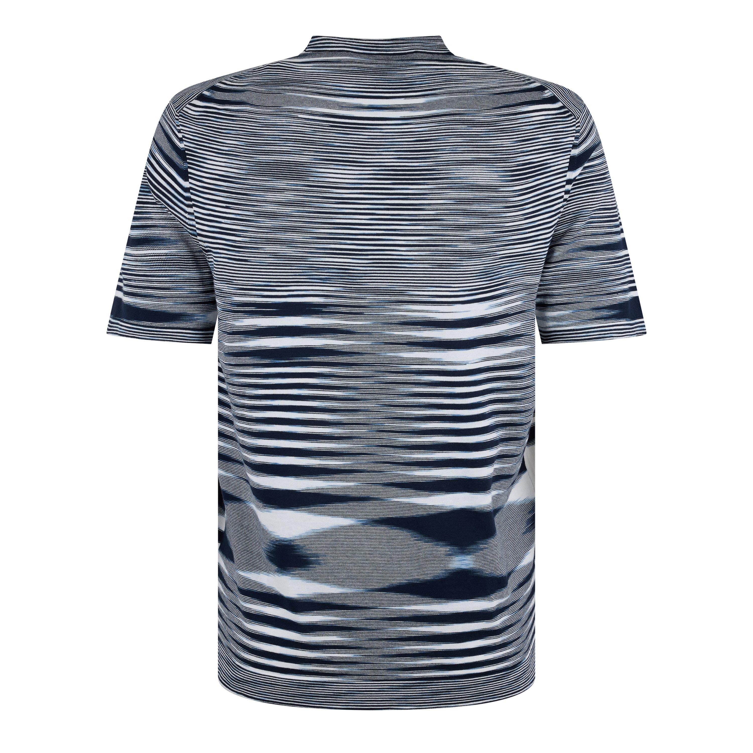 Navy Wht F7050 - Missoni - Men's Space Dyed Regular Fit T-Shirt - 2