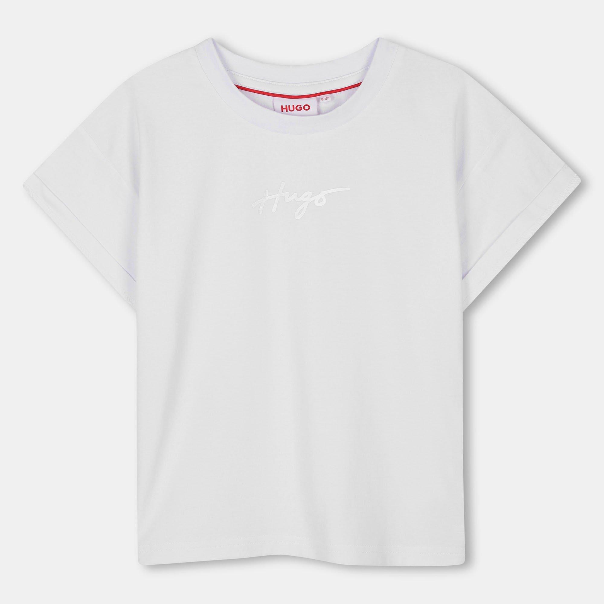 Hugo  White 10P Kids' Small Logo Cotton T-Shirt - 8Y