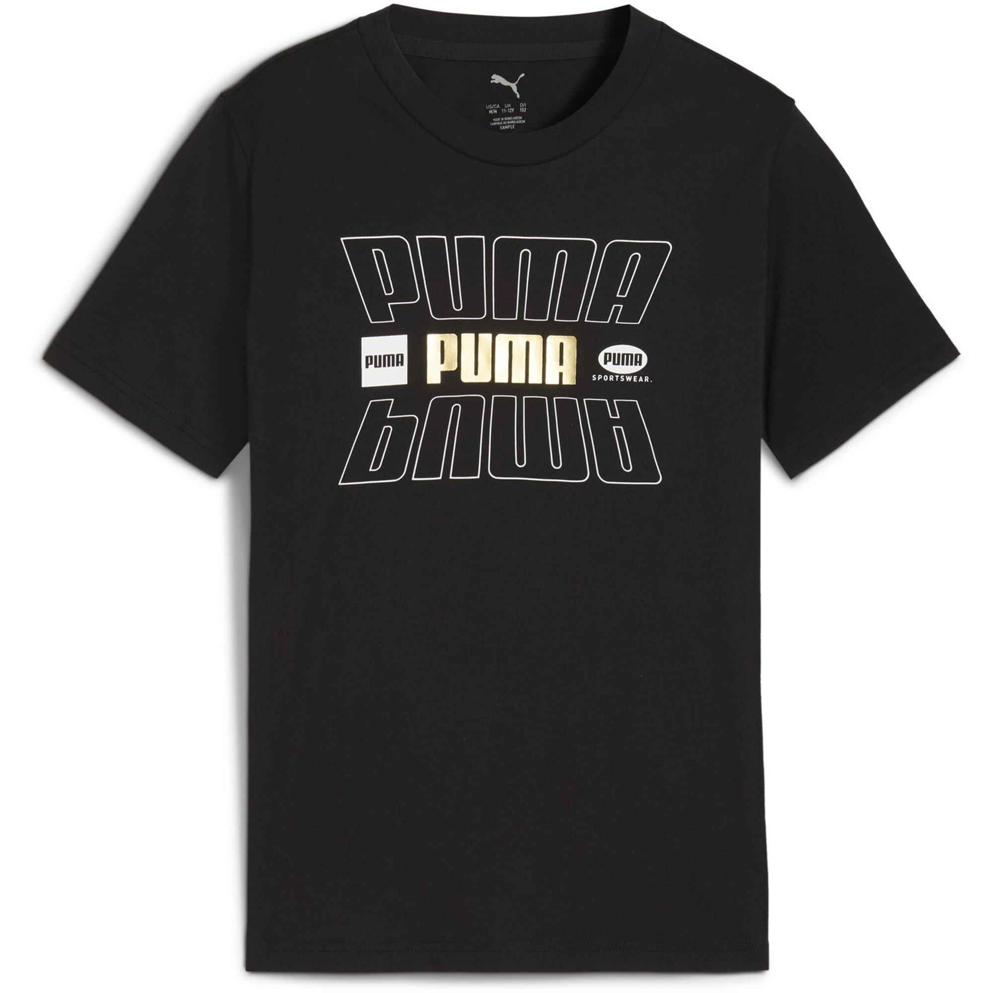 Puma Boys Kids' Essentials Graphic Regular Fit T-Shirt - Black - 13 (XL)