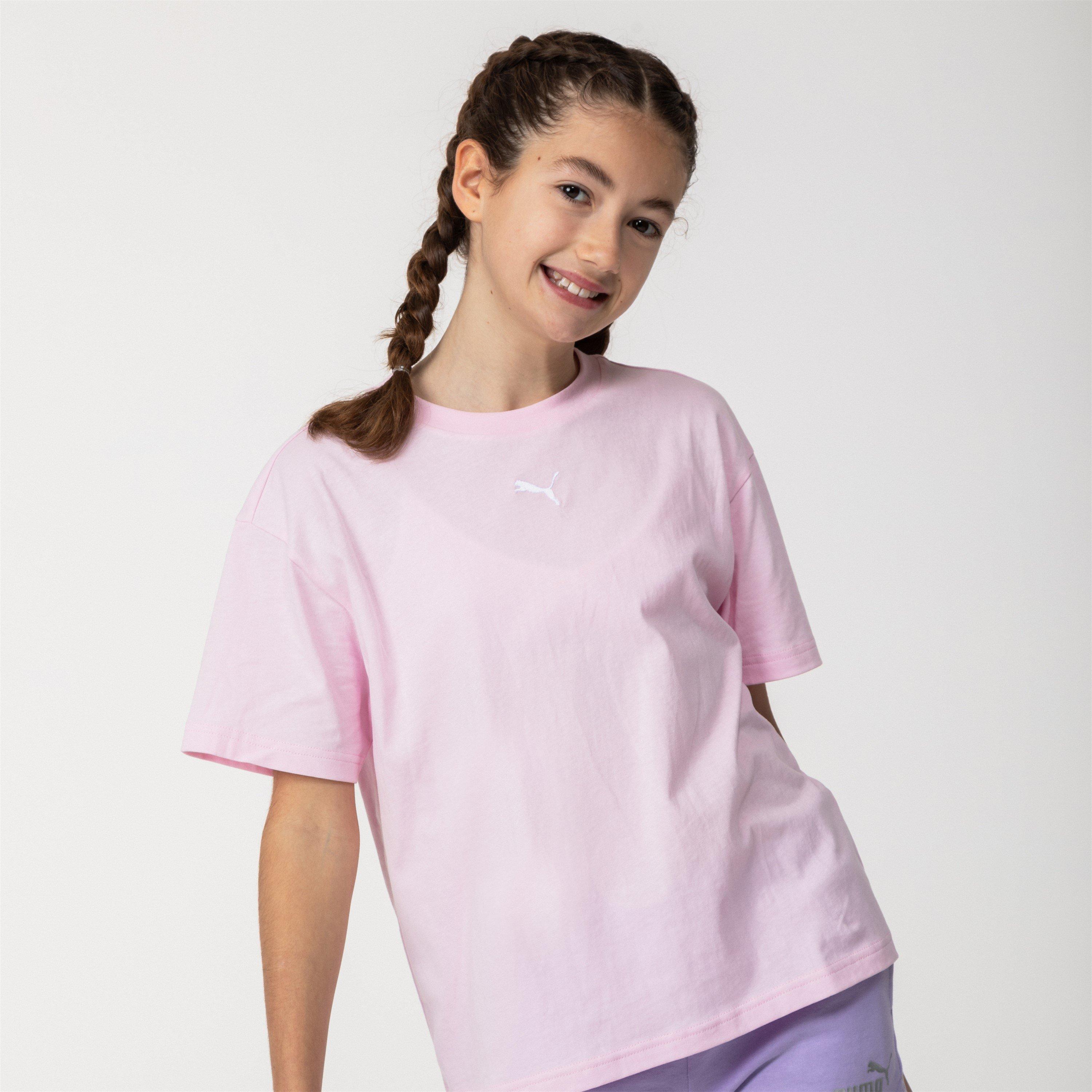Pink Emb Cat - Puma - Kids' Essentials Regular Fit T-Shirt - 1