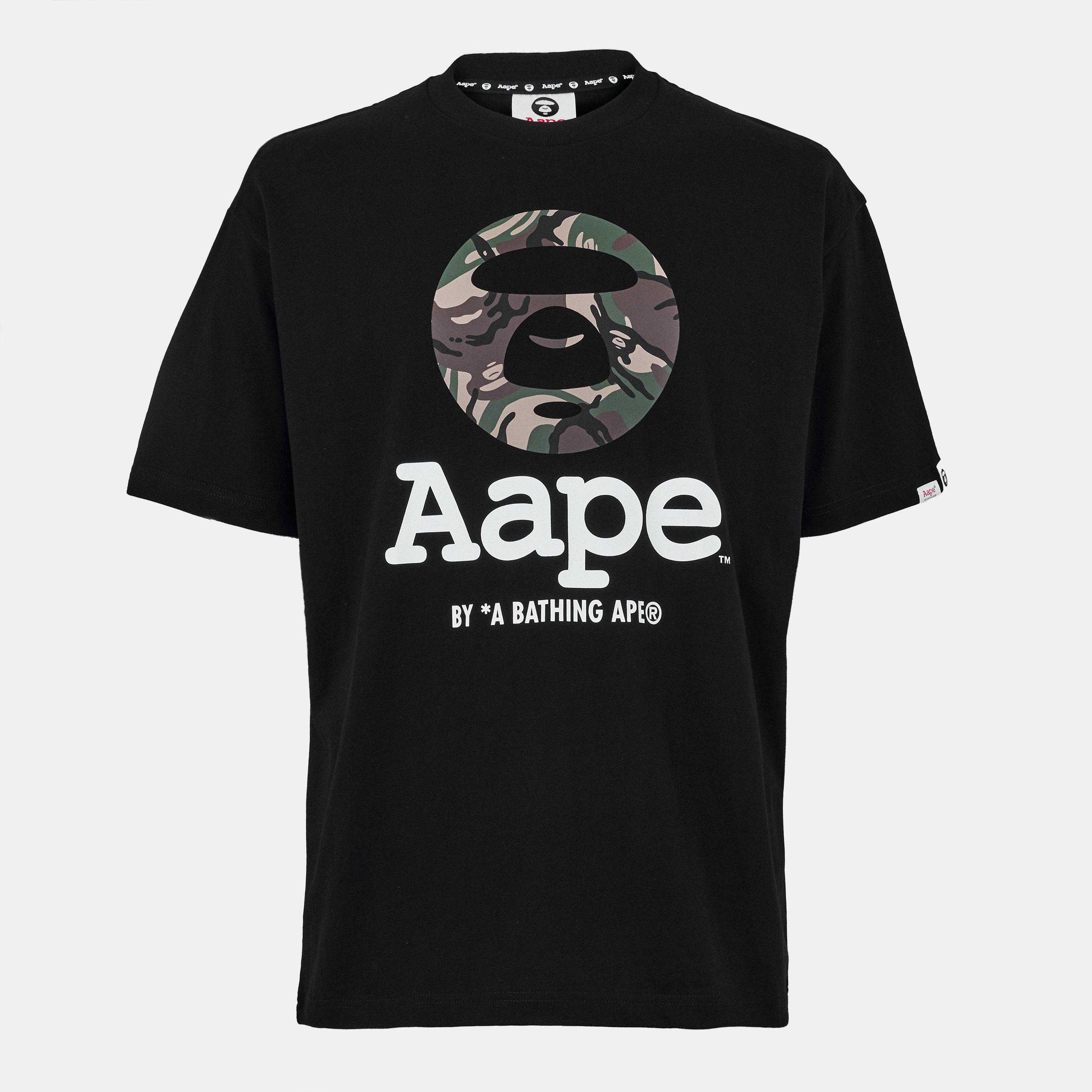 Black - AAPE - Men's Moon Face Oversized T-Shirt - 1