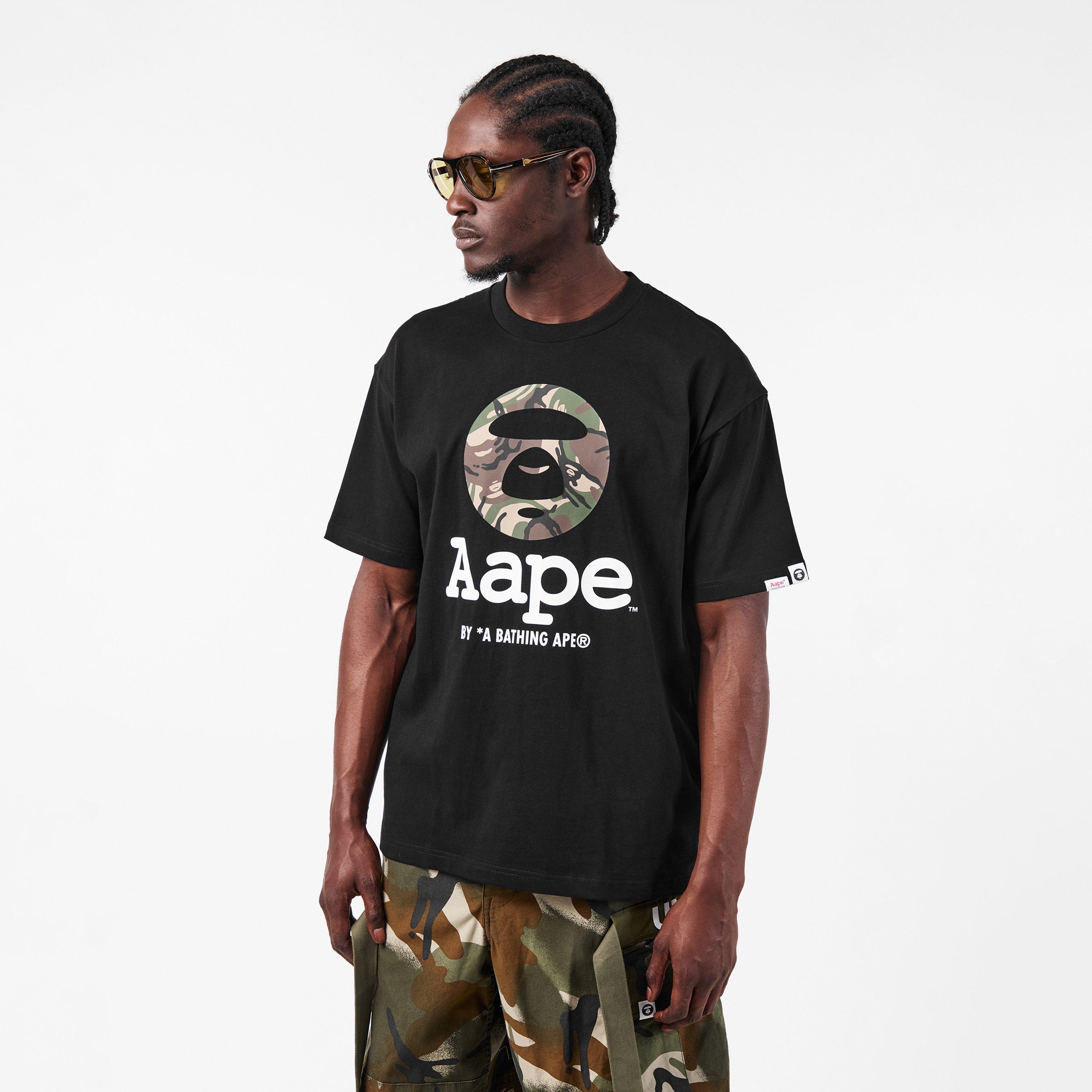 Black - AAPE - Men's Moon Face Oversized T-Shirt - 3