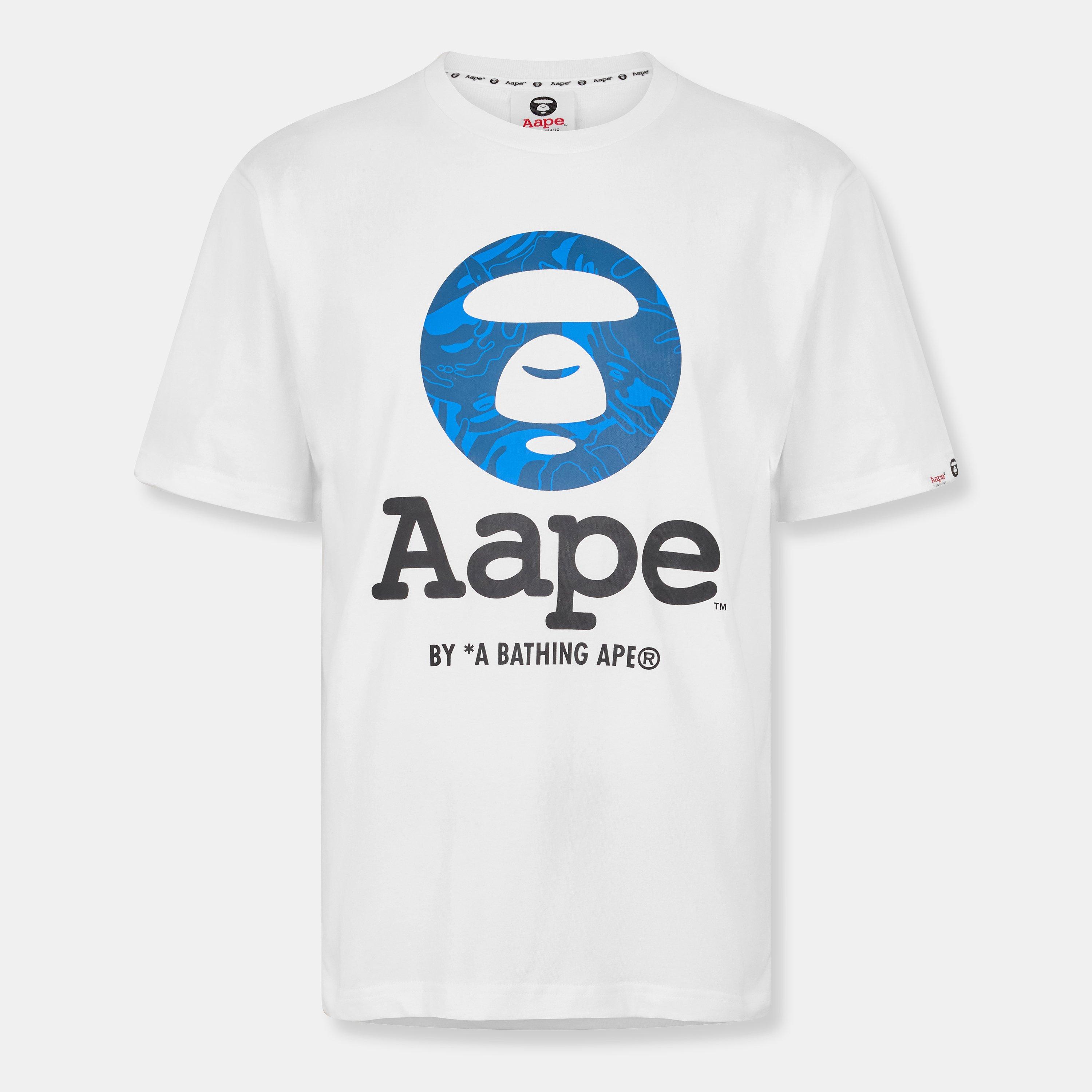 White - AAPE - Men's OG Moon Face Oversized T-Shirt - 1