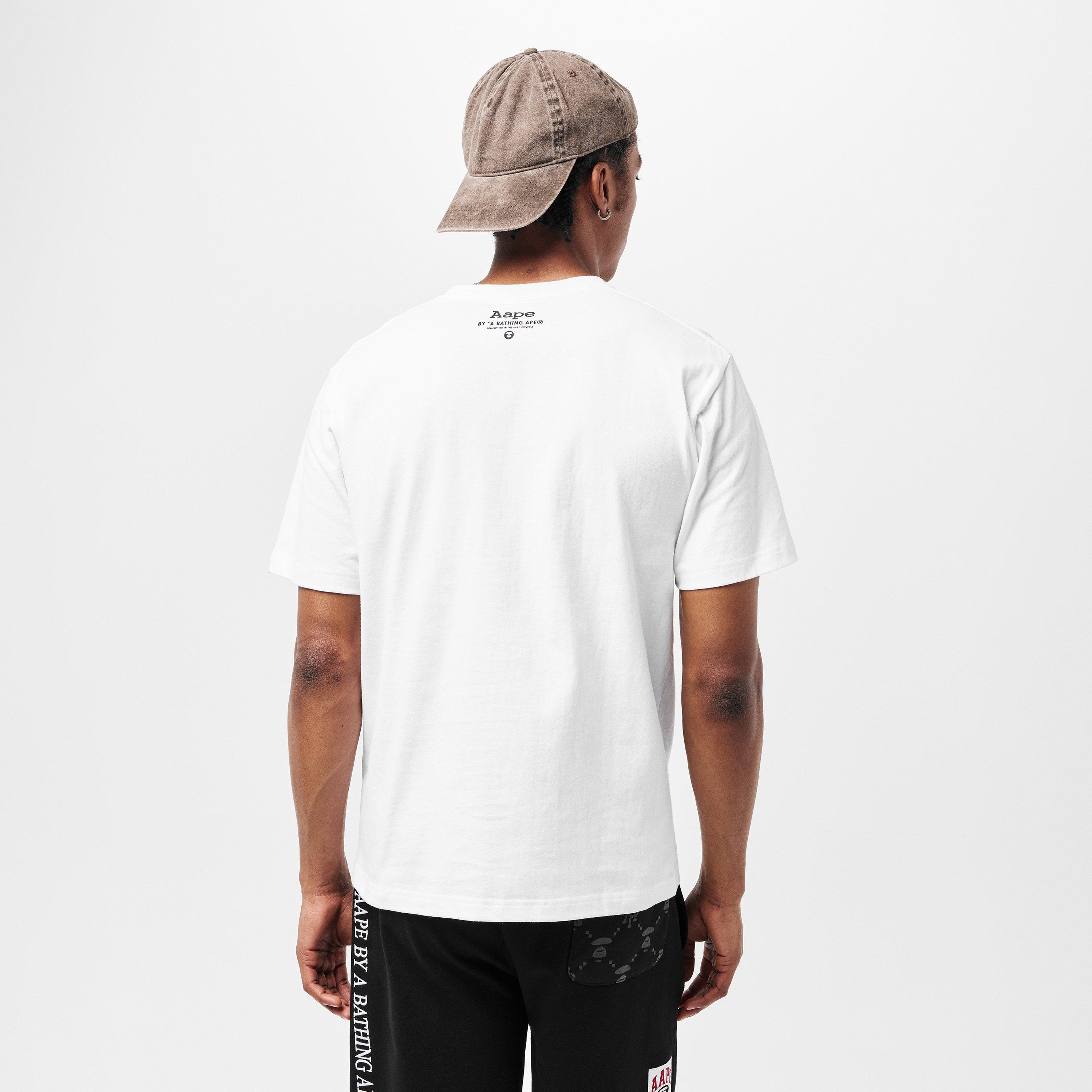 White - AAPE - Men's OG Moon Face Oversized T-Shirt - 4