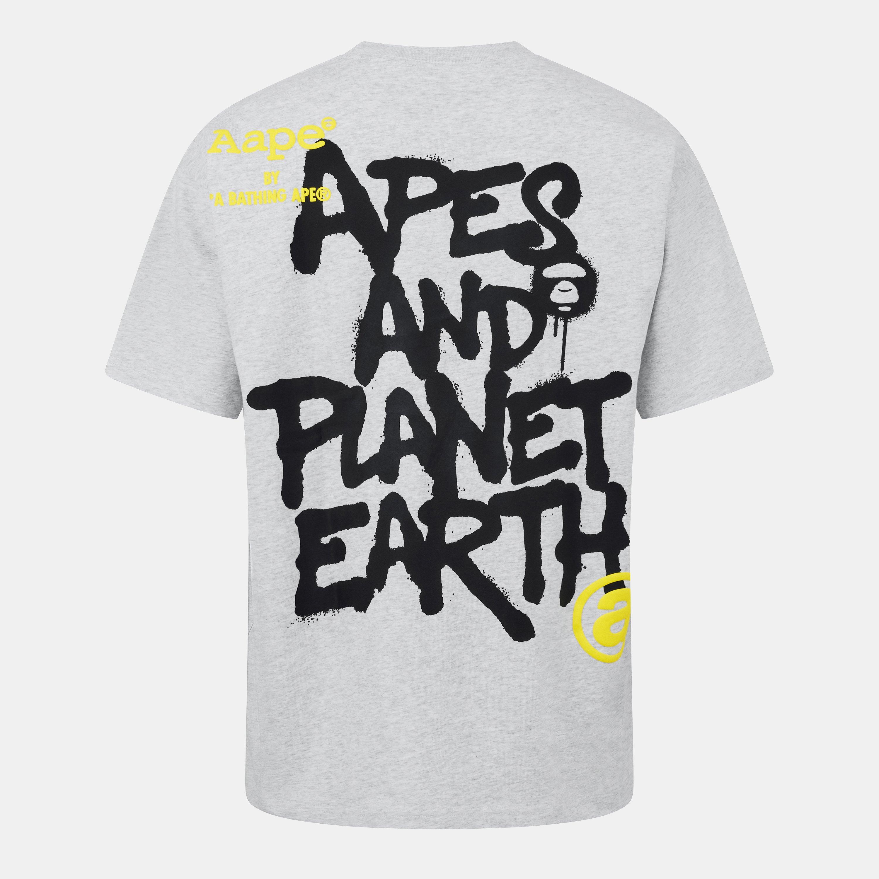 Heather White - AAPE - Men's Neon Puff Oversized T-Shirt - 2