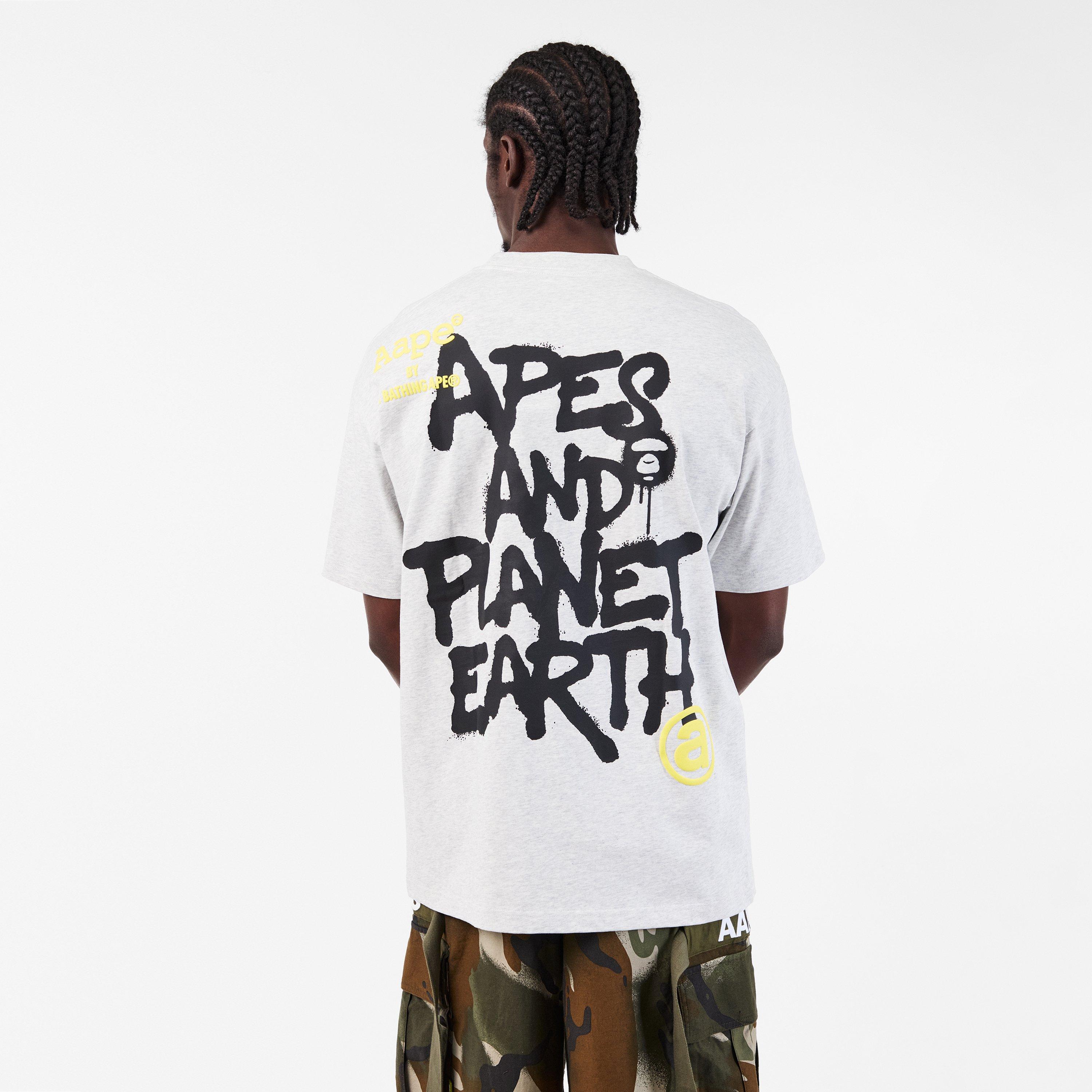 Heather White - AAPE - Men's Neon Puff Oversized T-Shirt - 4