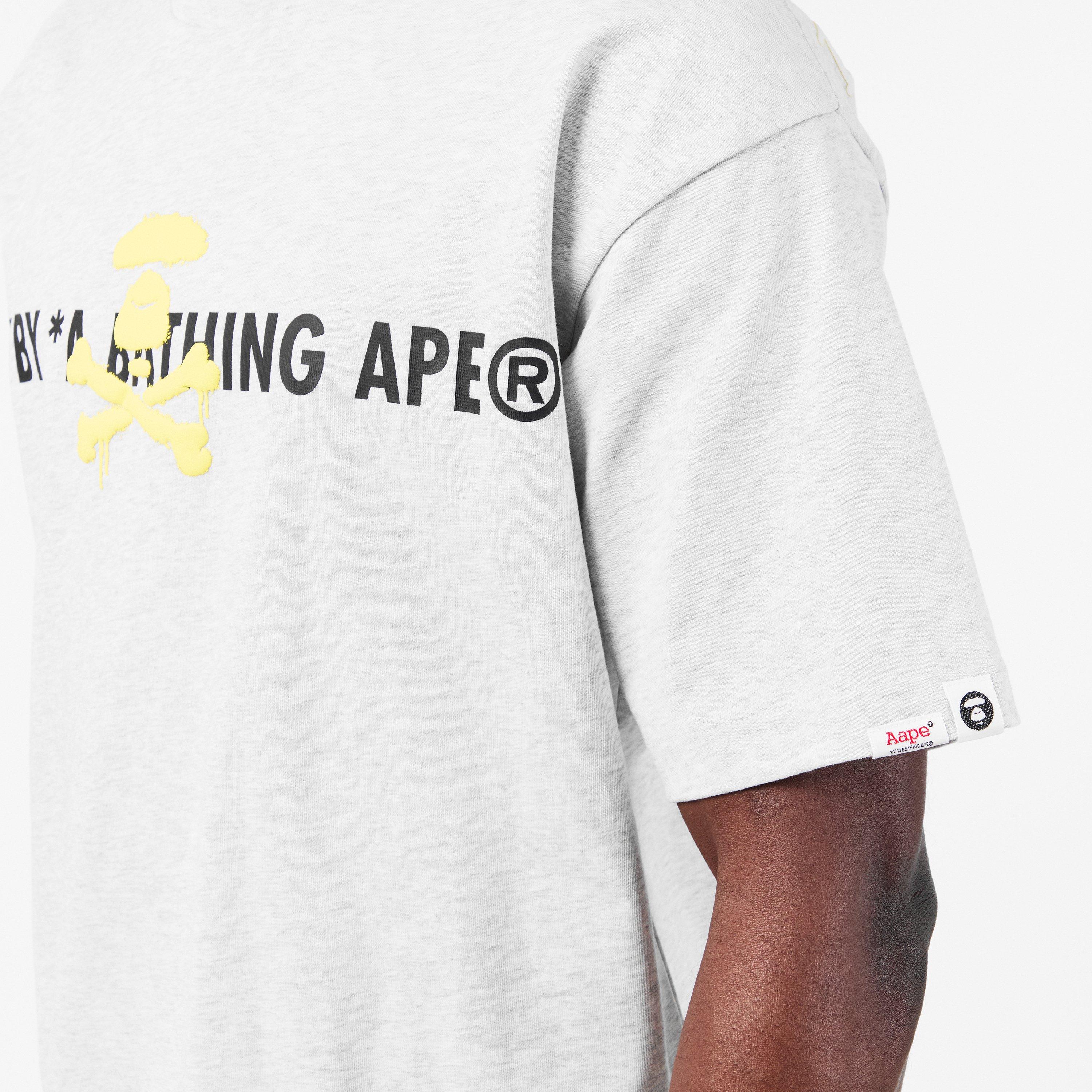 Heather White - AAPE - Men's Neon Puff Oversized T-Shirt - 5