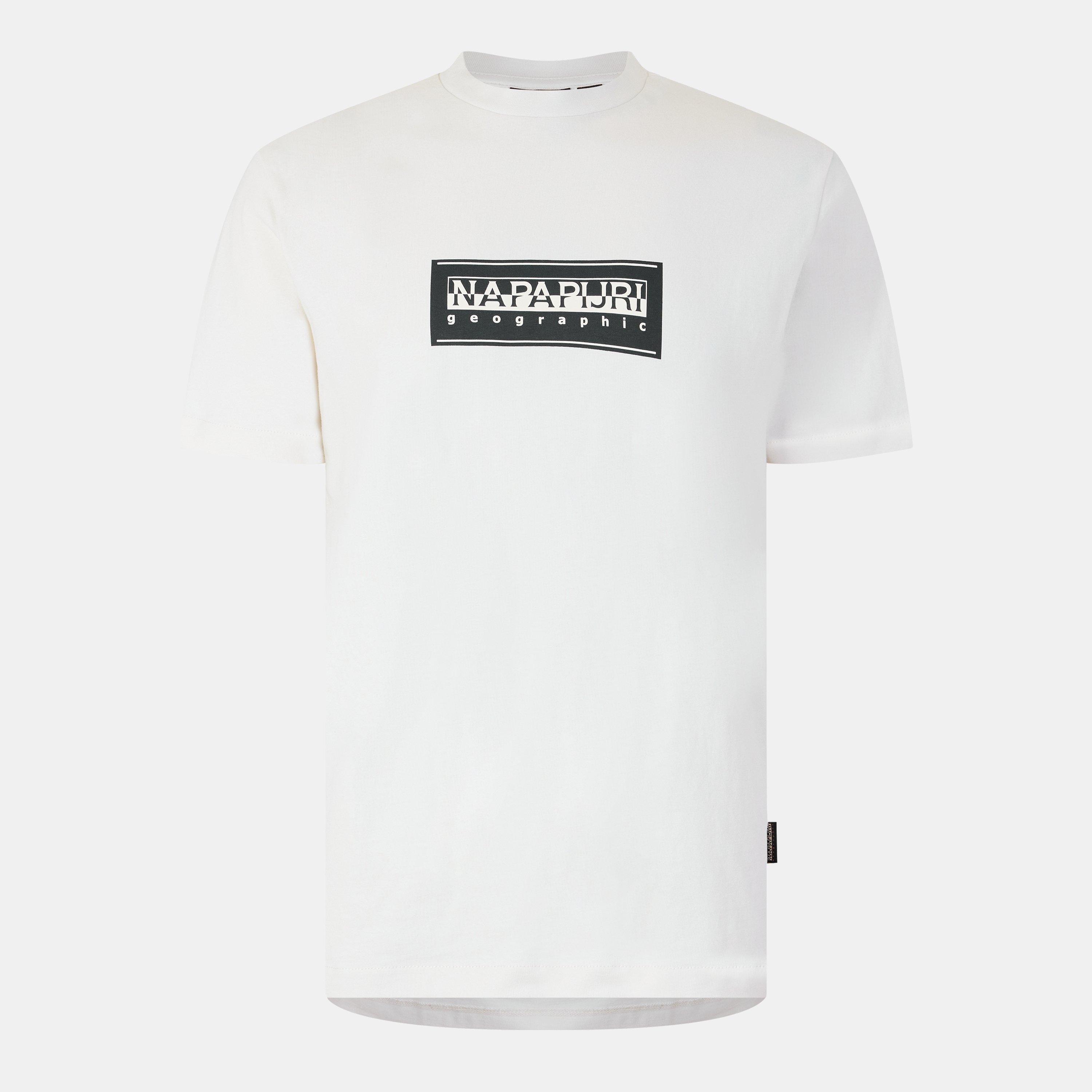 Napapijri Men's Nap Box Logo Short Sleeve T-Shirt - White Whisper - S