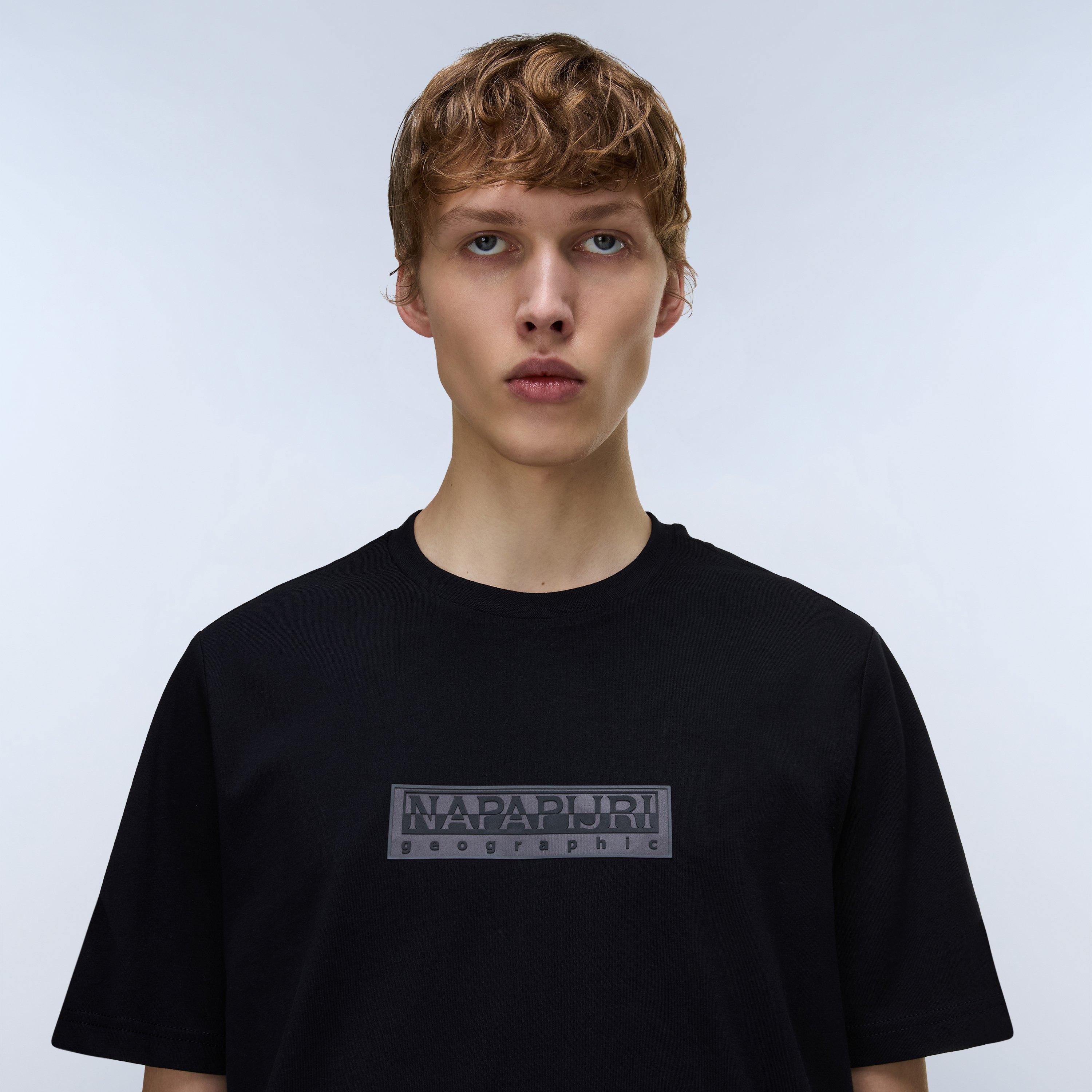 Negro - Napapijri - Nap Box Logo Short Sleeve T-shirt Mens - 5