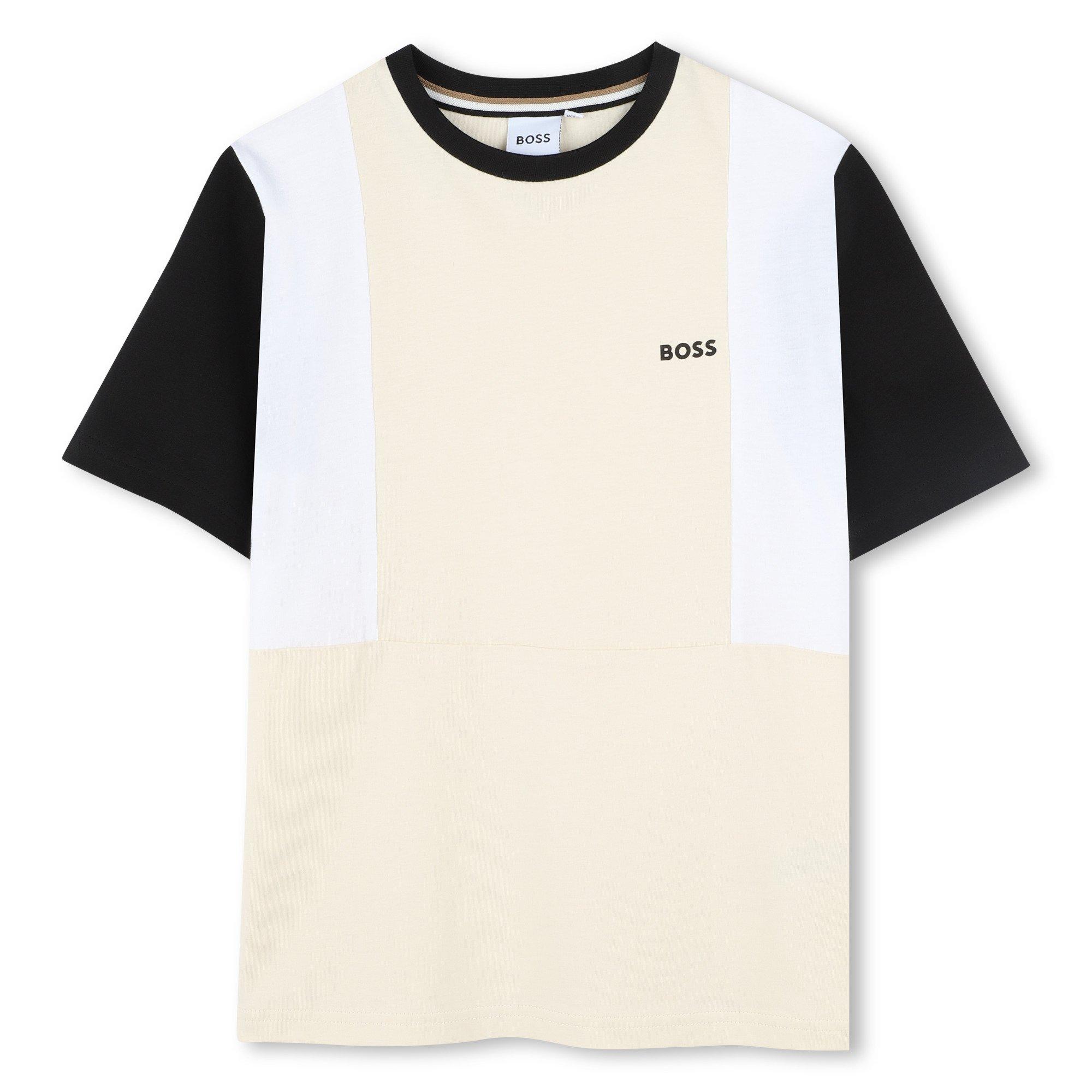 Boss Kids' Block Logo T-Shirt - Vanille 21C - Size 16 Yrs