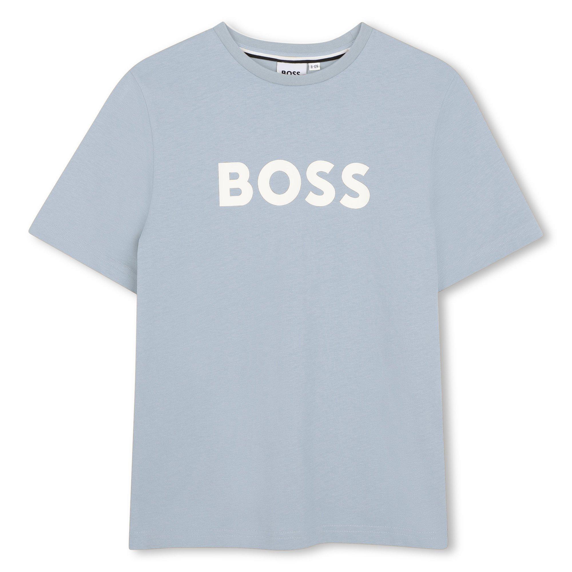 Boss Boys Kids' Logo T-Shirt - Pale Blue - 16Y