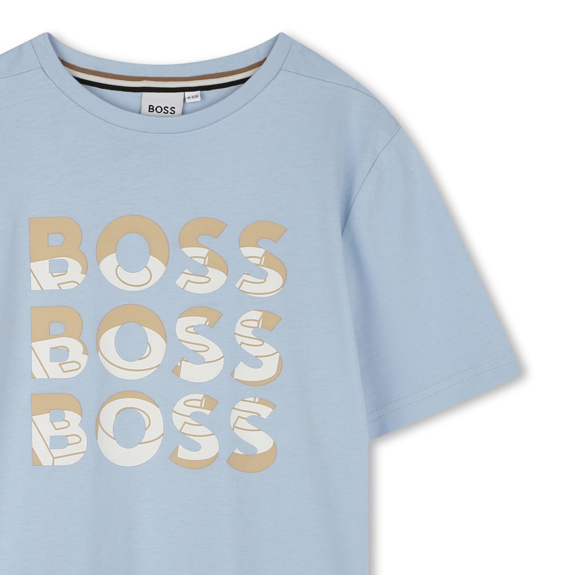 Prsn Blue 887 - Boss - Kids Multi Logo T-Shirt Design - 3