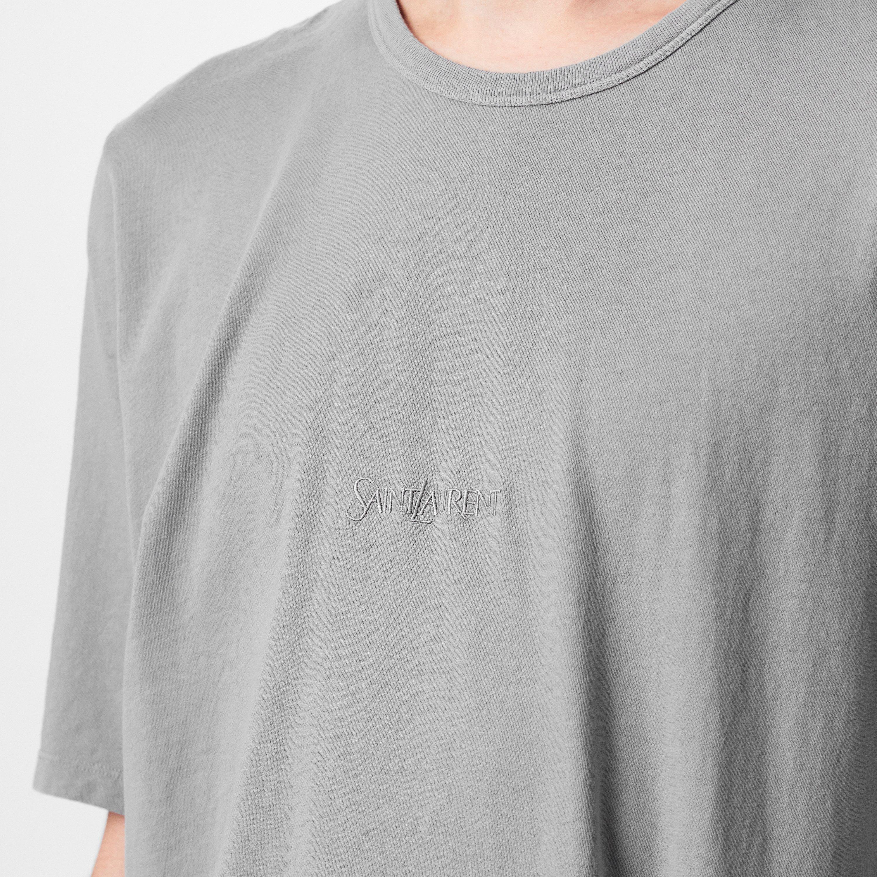 Grey - Saint Laurent - Logo T-Shirt - 5